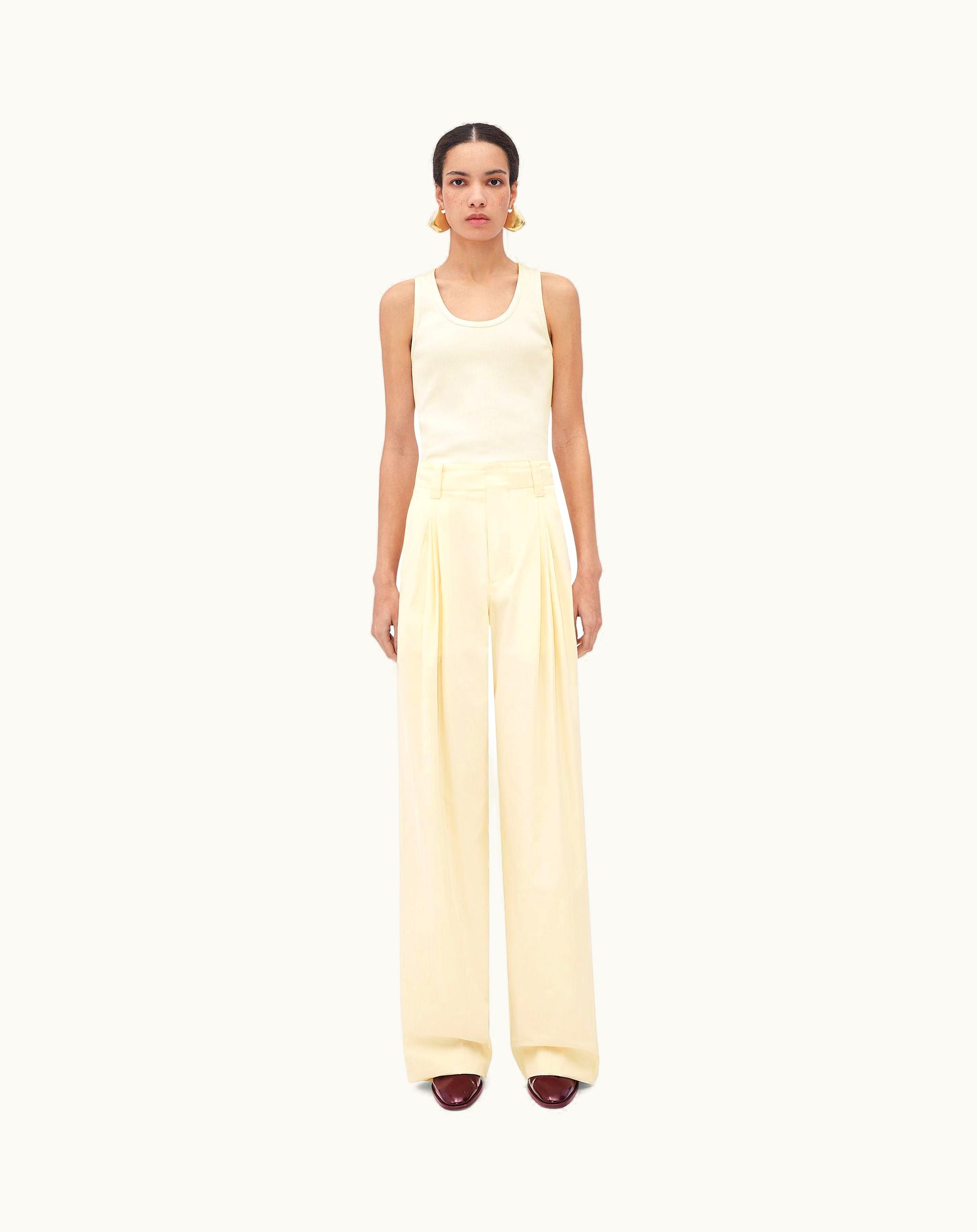 Bottega Veneta Bottega Veneta Women's Cotton Silk Trousers In Parchment