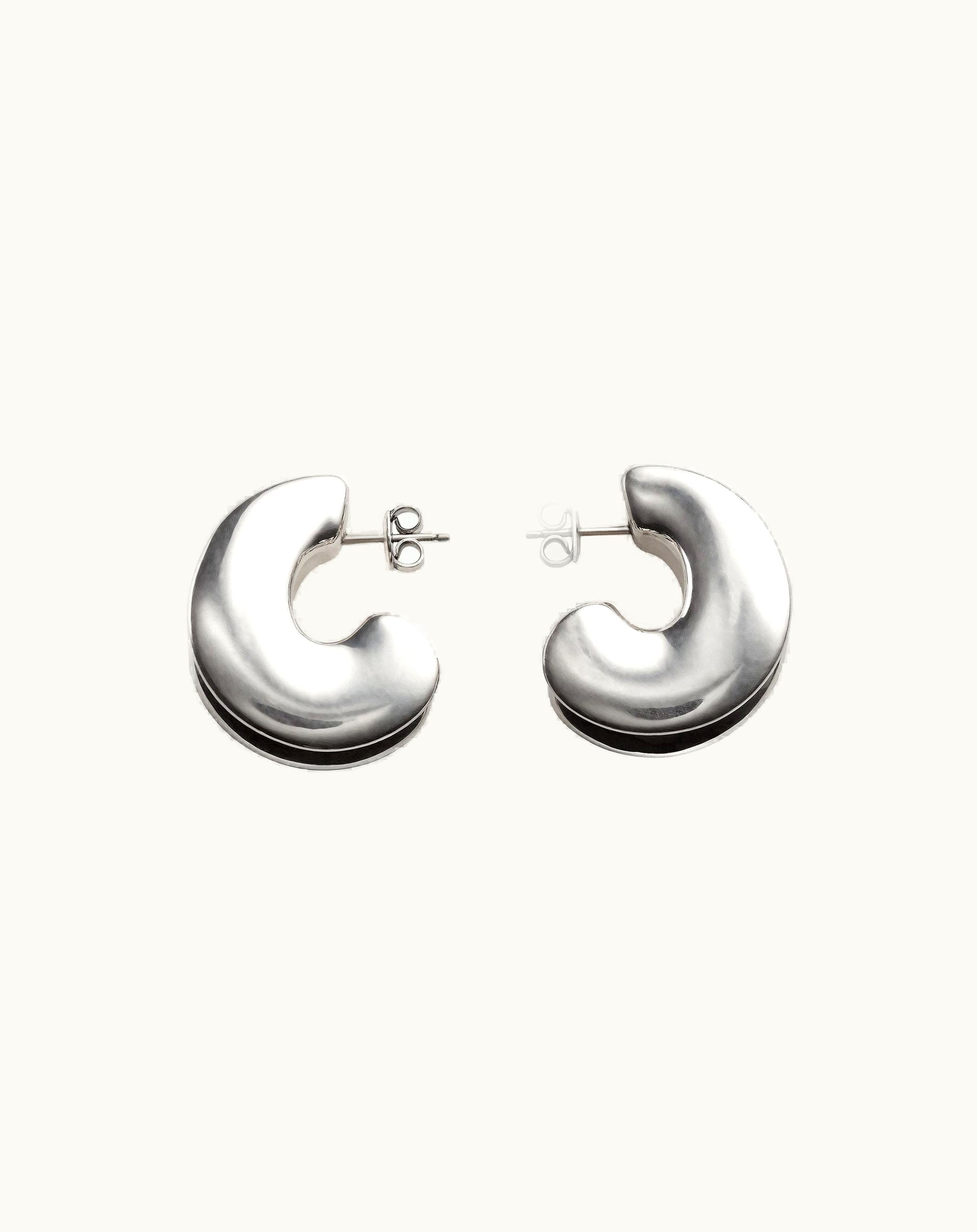 Bottega Veneta Bottega Veneta Women's Large H Beam Earrings In Silver