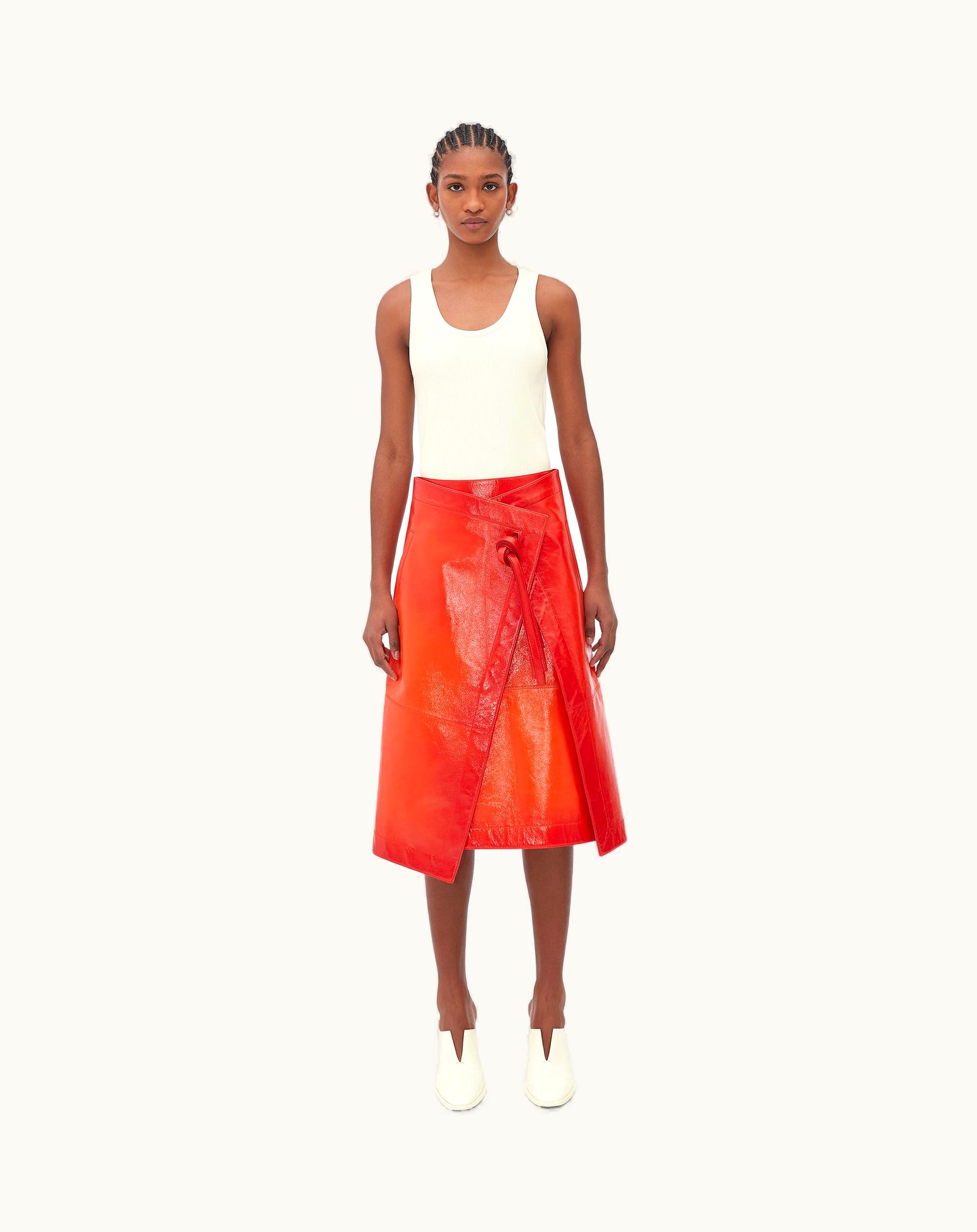 Bottega Veneta Bottega Veneta Women's Leather Wrapped Skirt With Degradé Effect In Burst