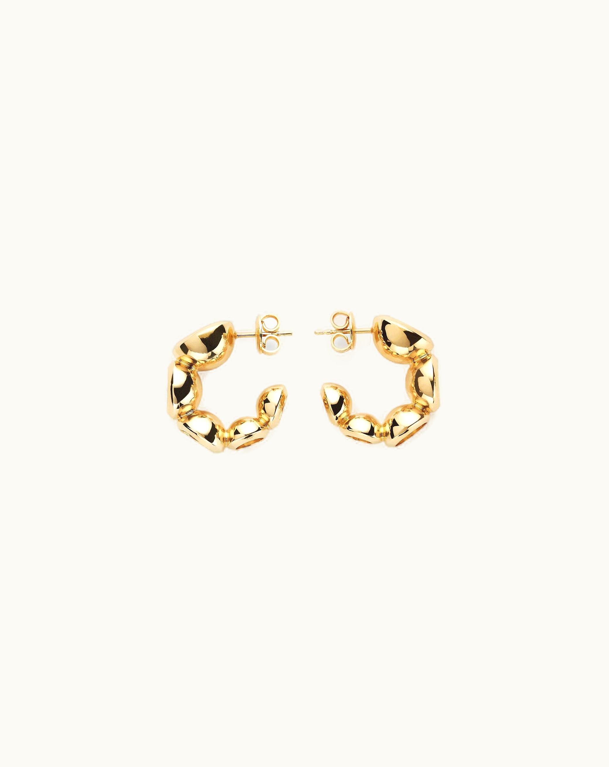 Bottega Veneta Bottega Veneta Women's Concave Hoop Earrings In Yellow Gold
