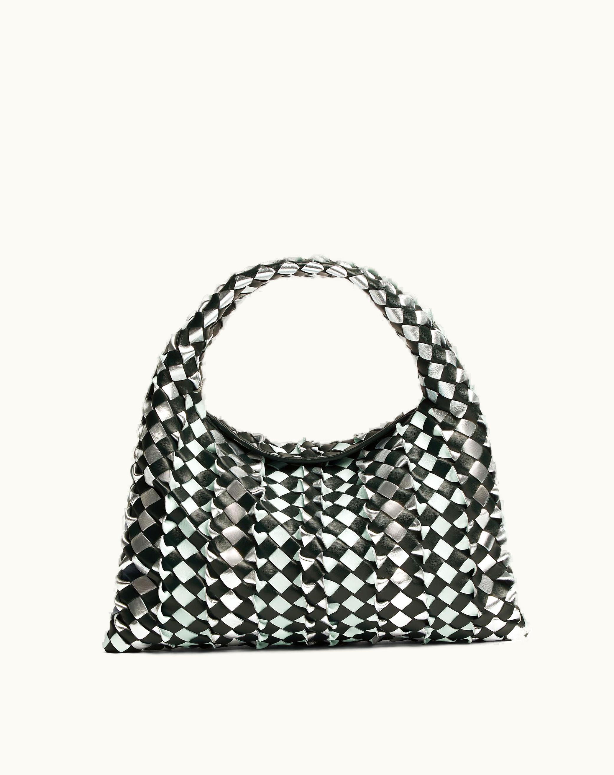 Bottega Veneta Bottega Veneta Women's Small Hop In Dark Green / Glacier / Silver