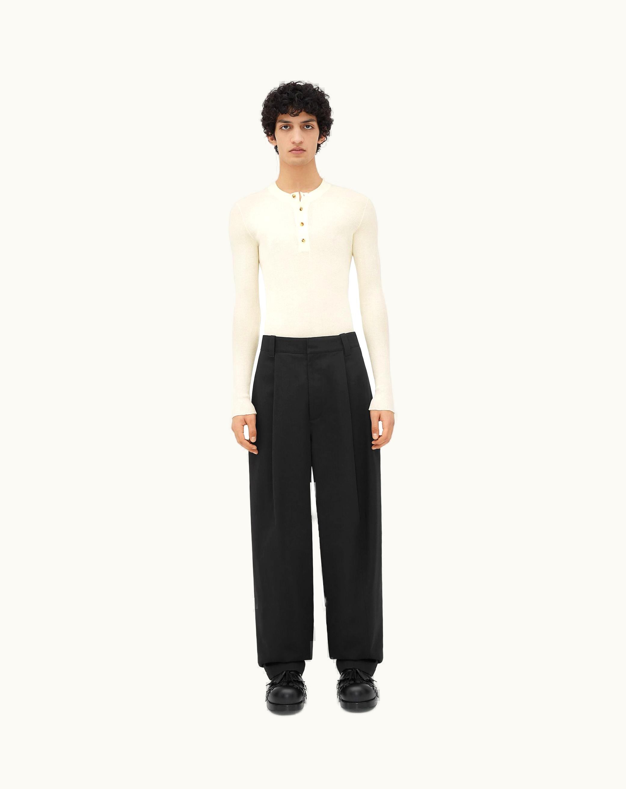 Bottega Veneta Bottega Veneta Men's Dry Mouline Wool Trousers In Fondant / Camping