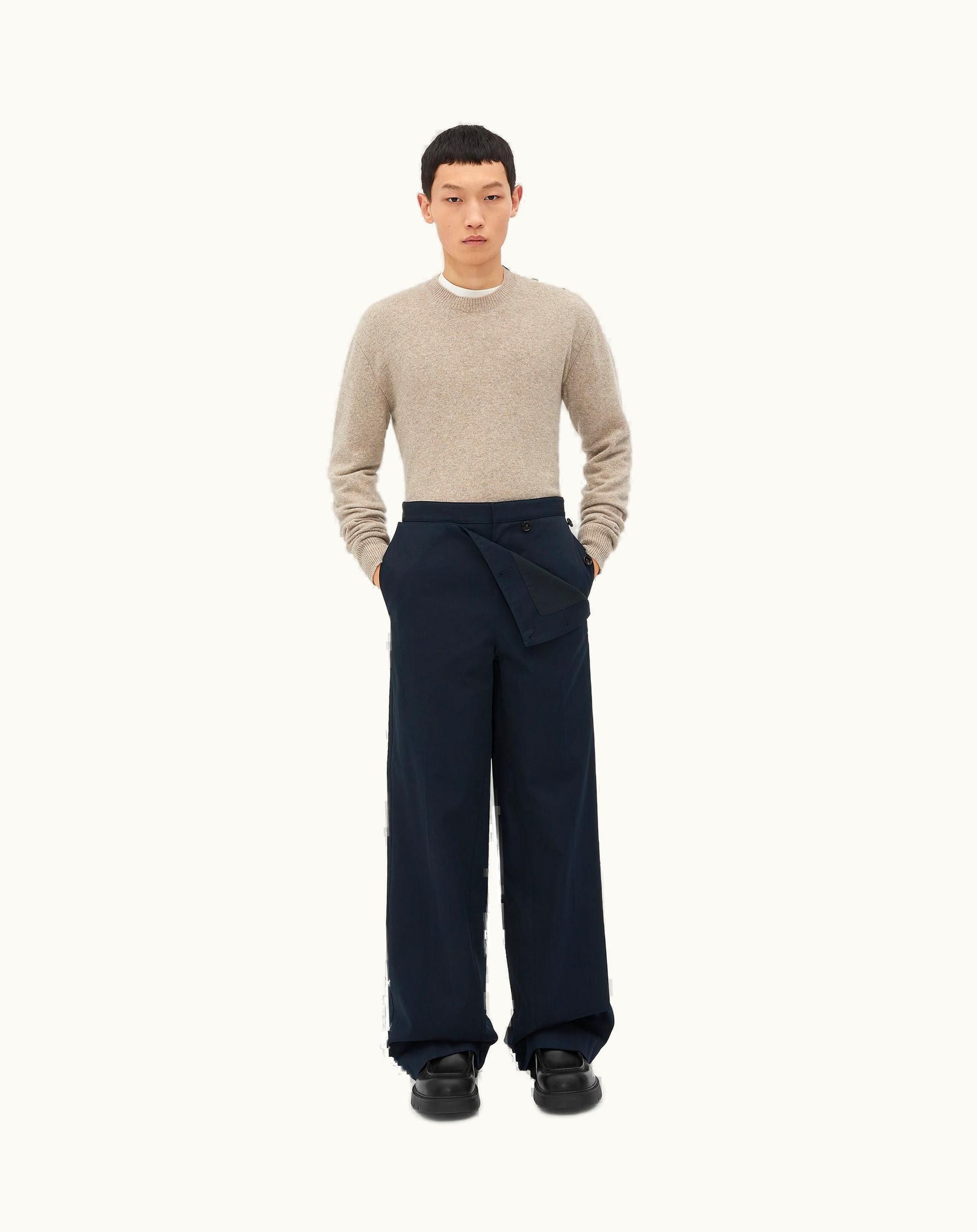Bottega Veneta Bottega Veneta Men's Cotton Twill Trousers In Midnight Blue