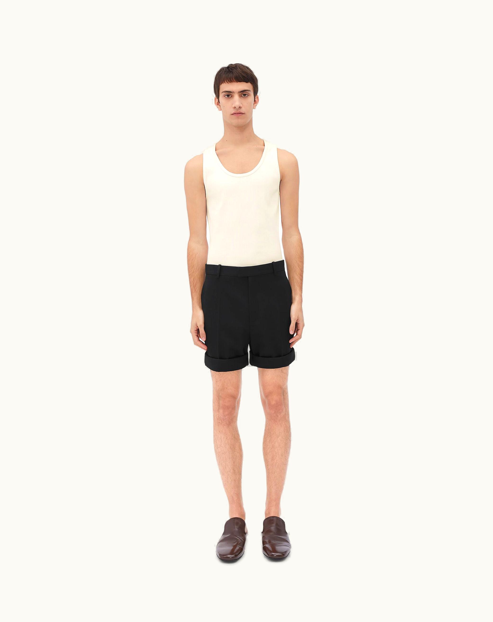 Bottega Veneta Bottega Veneta Men's Sartorial Grain De Poudre Shorts In Black