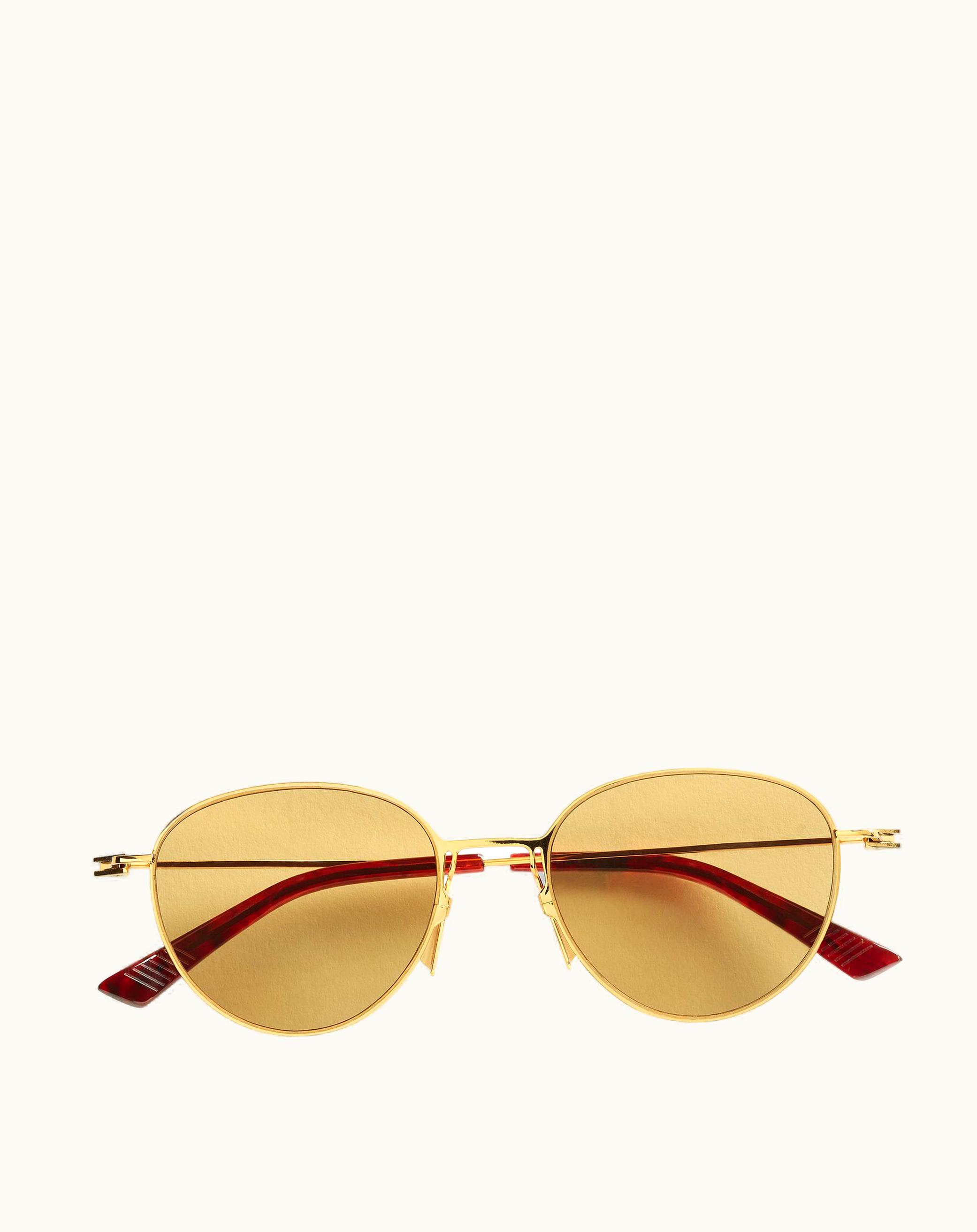 Bottega Veneta Bottega Veneta Men's Ultrathin Metal Panthos Sunglasses In Gold