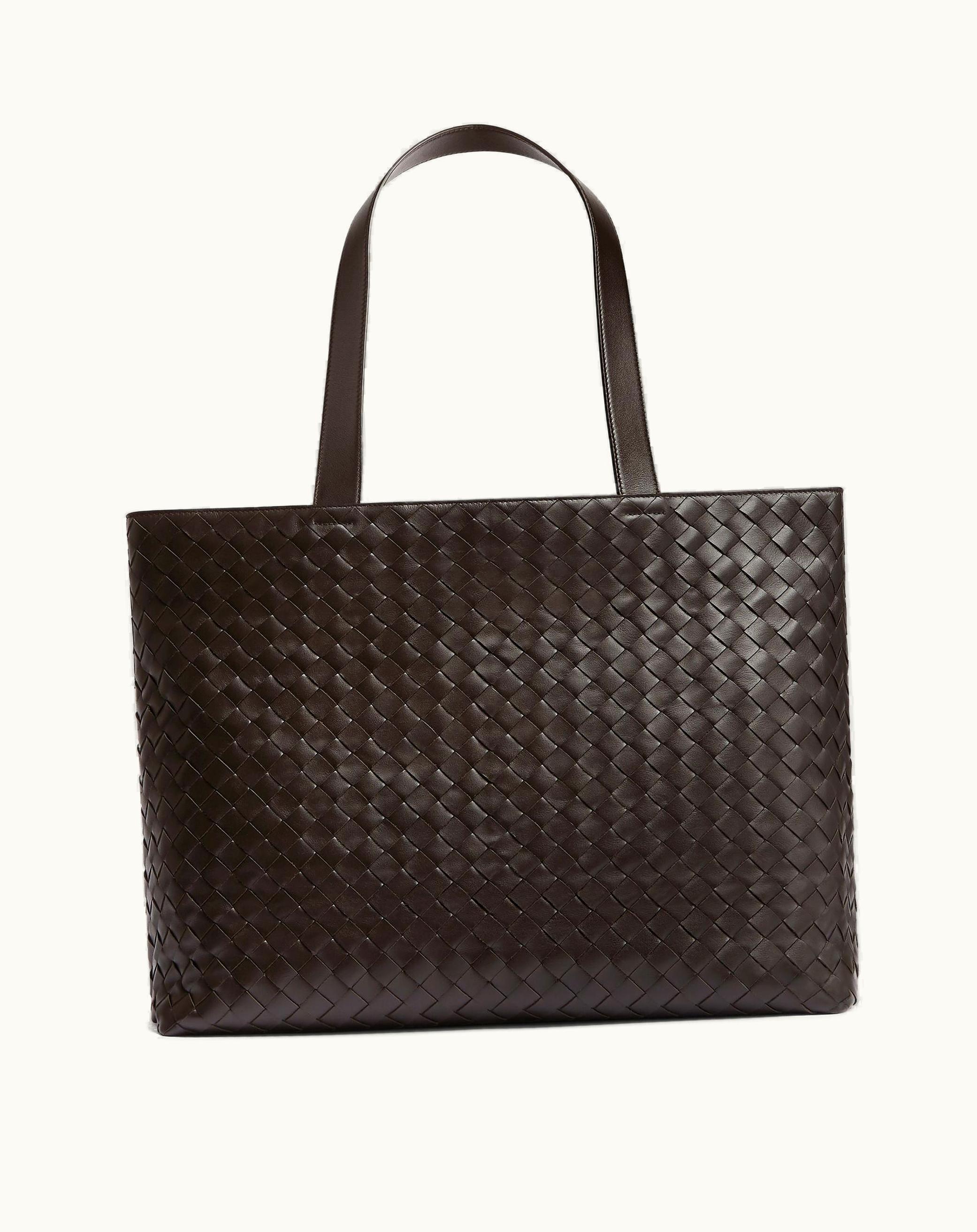Bottega Veneta Bottega Veneta Men's Large Intrecciato Zipped Tote In Fondant