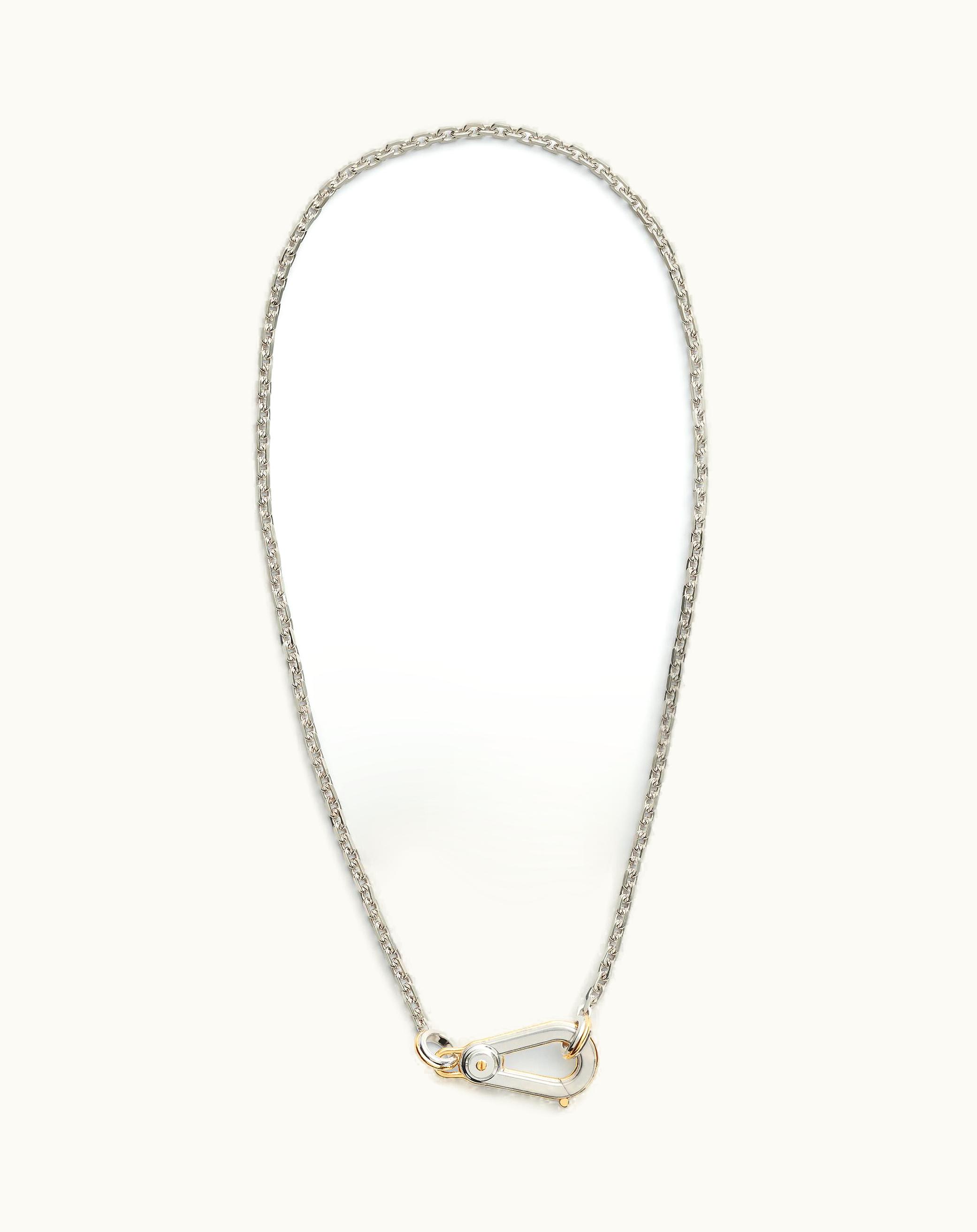 Bottega Veneta Bottega Veneta Men's Bolt Necklace In Silver / Yellow Gold