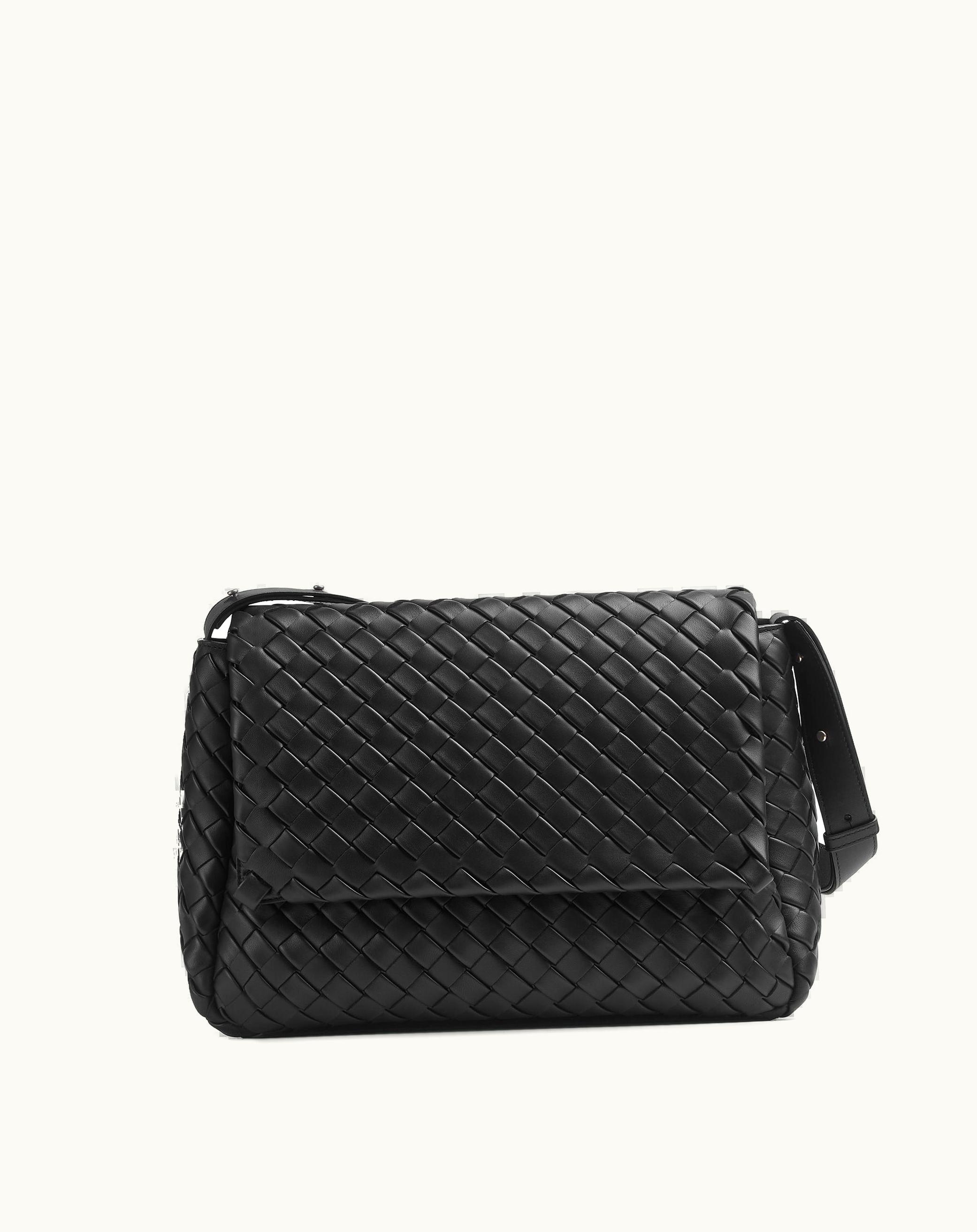 Bottega Veneta Bottega Veneta Men's Large Cobble Messenger In Black