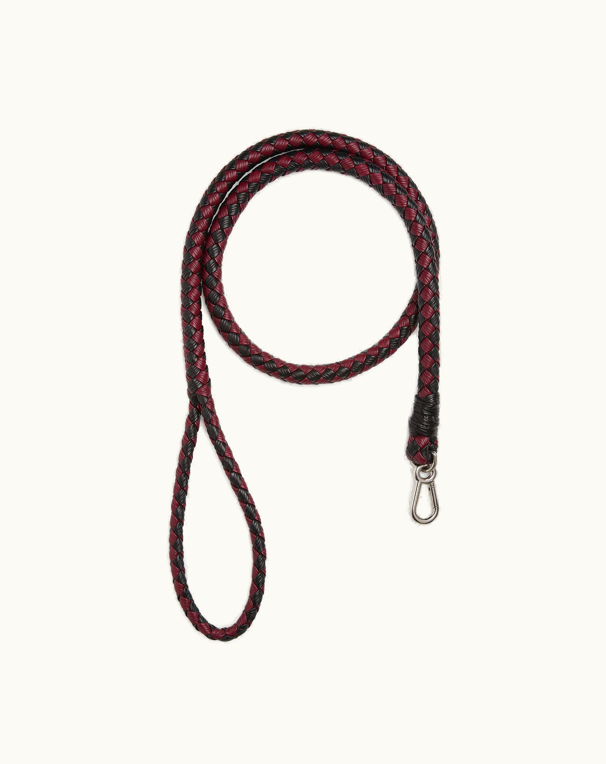 Bottega Veneta Bottega Veneta Intreccio Foulard Pet Leash In Barolo / Black