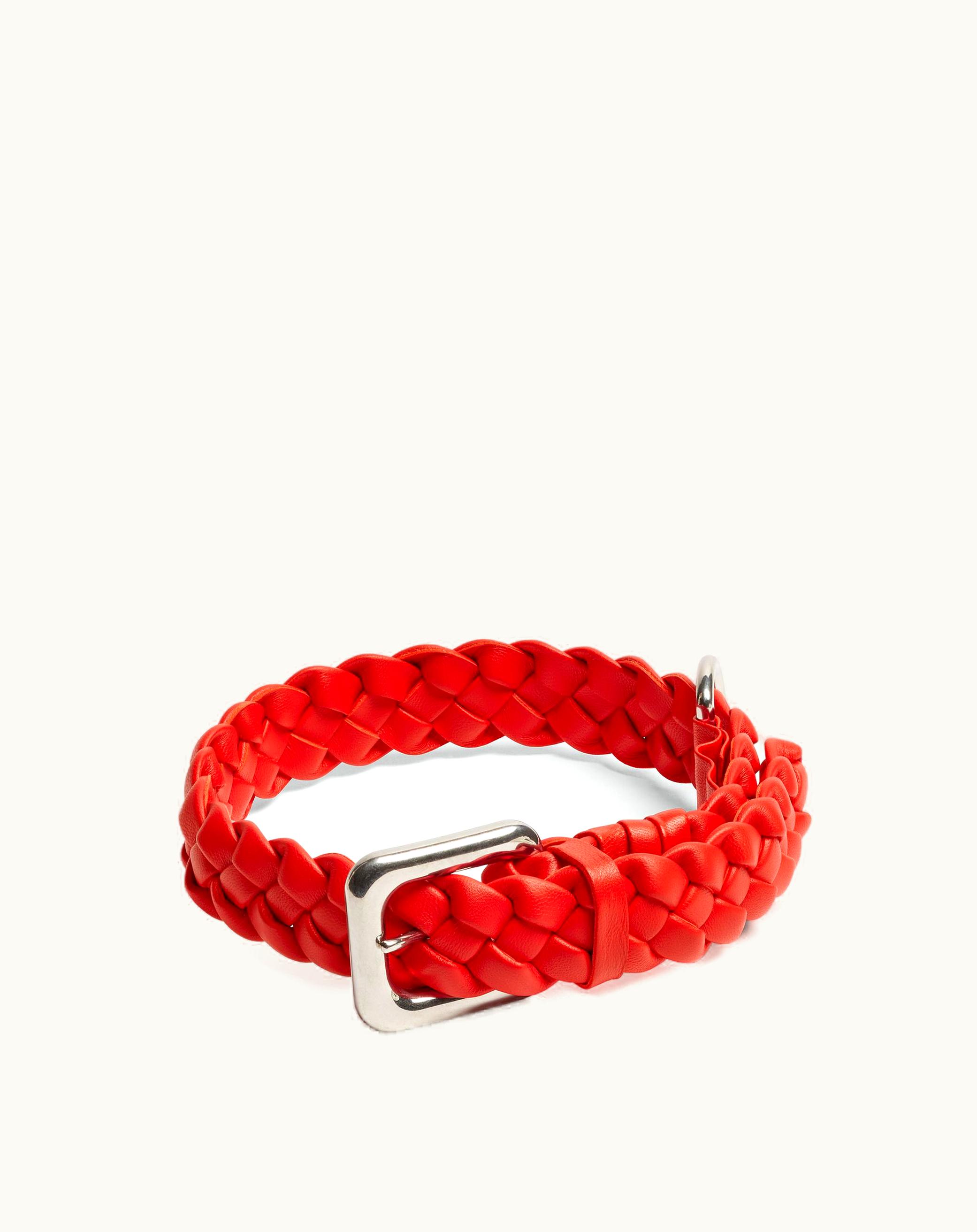 Bottega Veneta Bottega Veneta Intrecciato Pet Collar In Red Stone