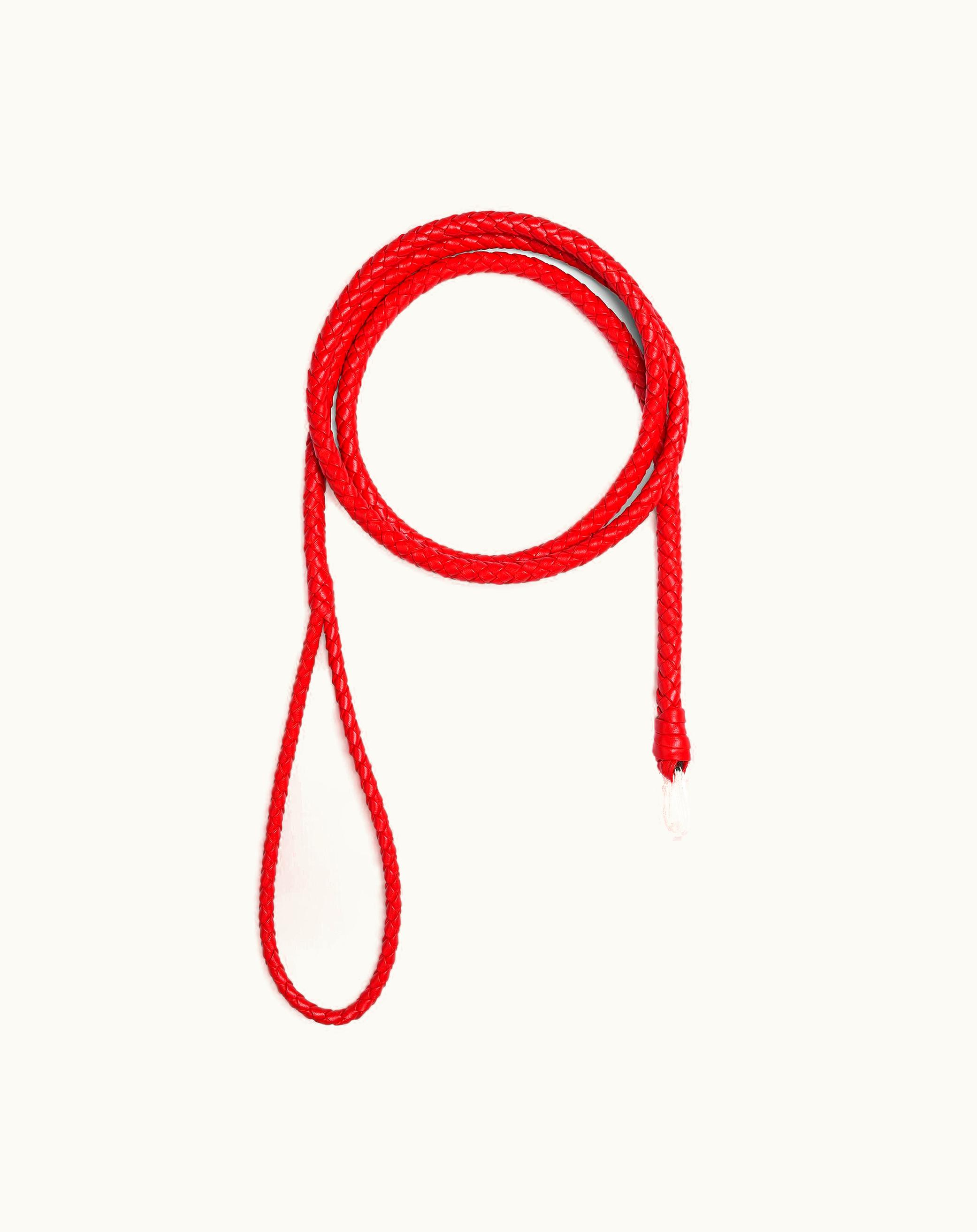 Bottega Veneta Bottega Veneta XS Intrecciato Pet Leash In Red Stone