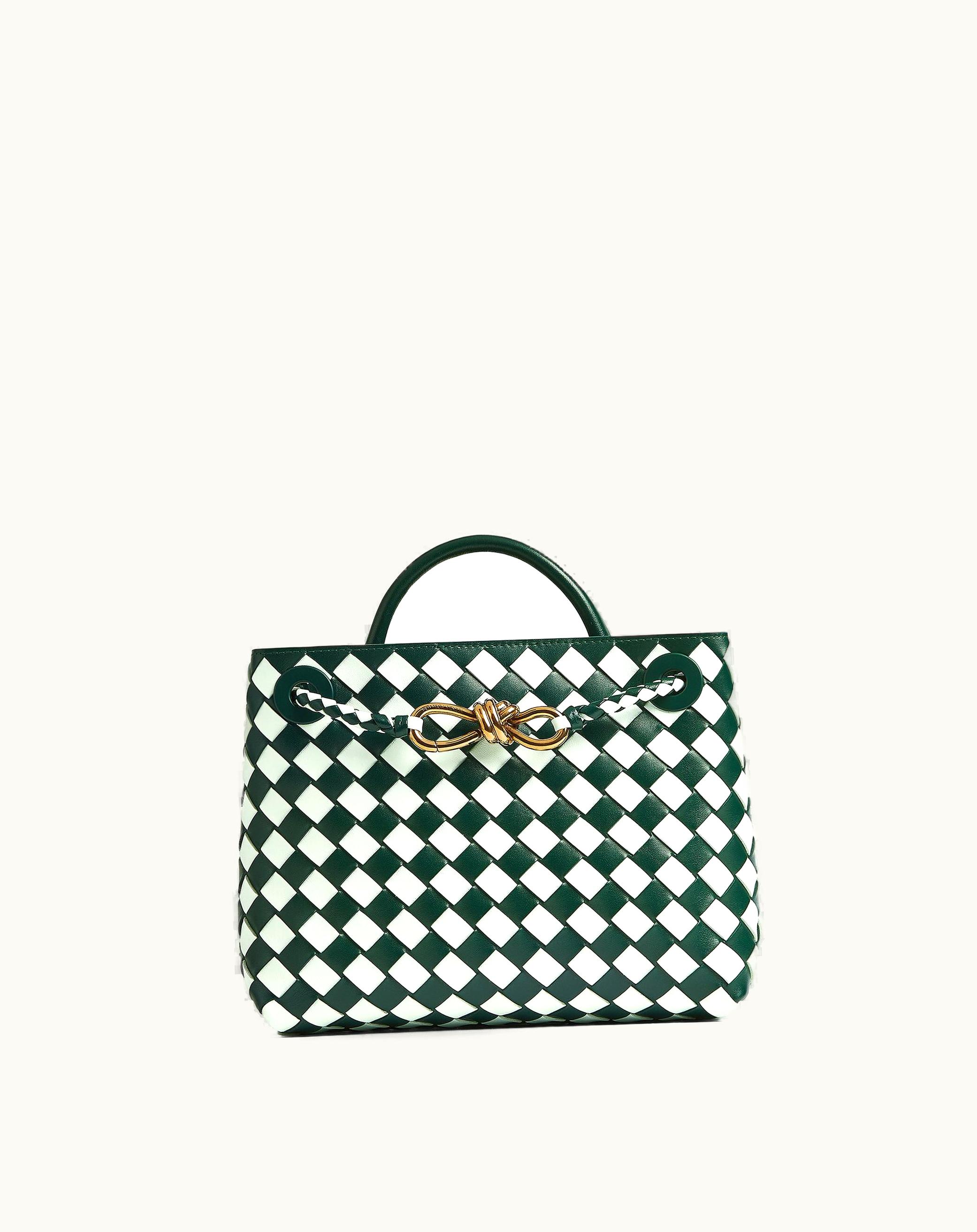 Bottega Veneta Bottega Veneta Women's Small Andiamo In Emerald Green / Glacier