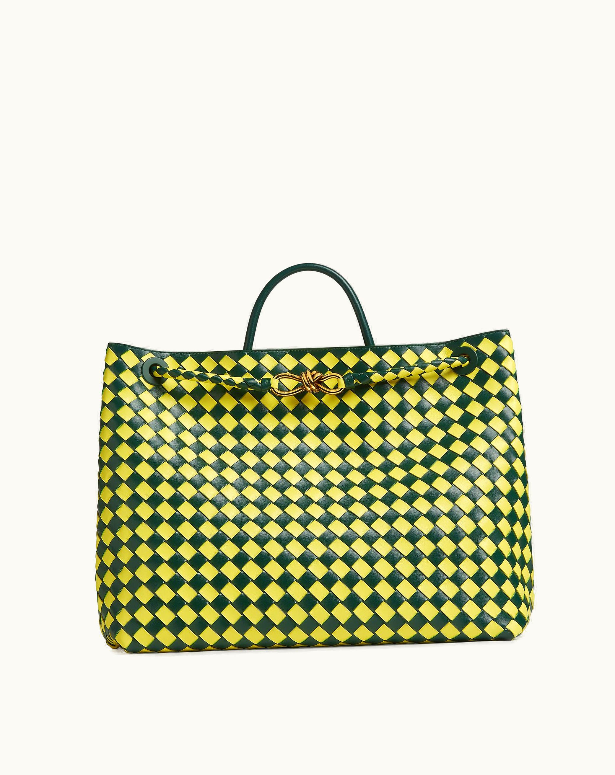 Bottega Veneta Bottega Veneta Women's Large Andiamo In Emerald Green / Sherbert