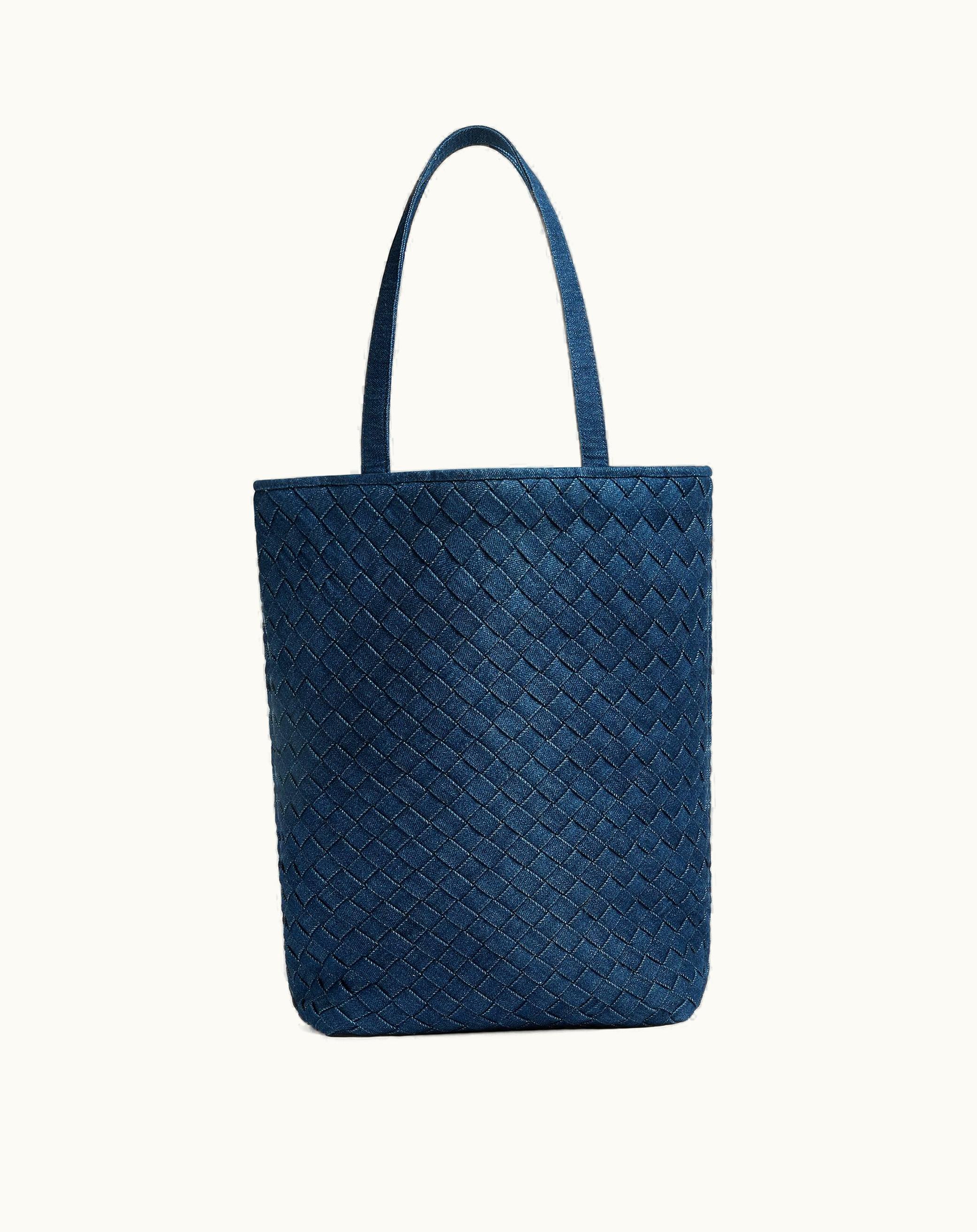 Bottega Veneta Bottega Veneta Men's Small Intreccio Tote Bag In Indigo