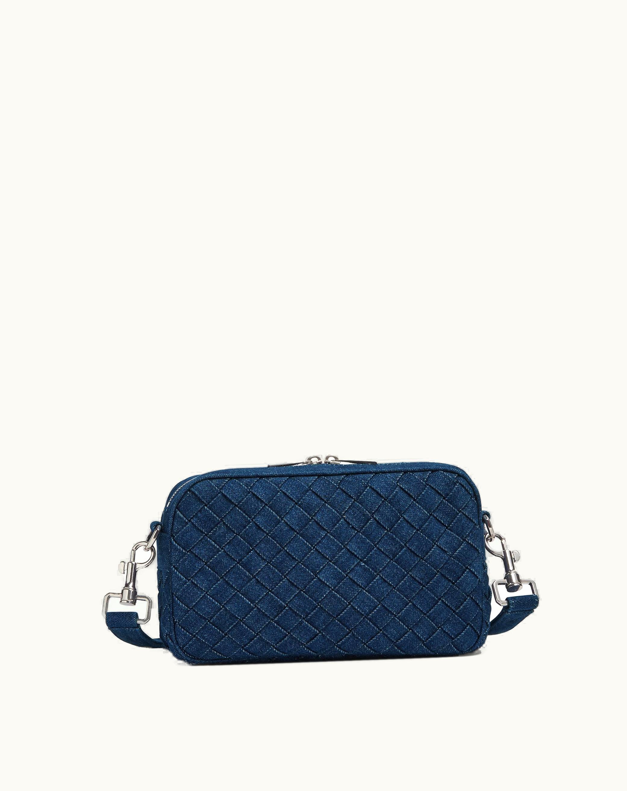 Bottega Veneta Bottega Veneta Men's Small Intreccio Camera Bag In Indigo