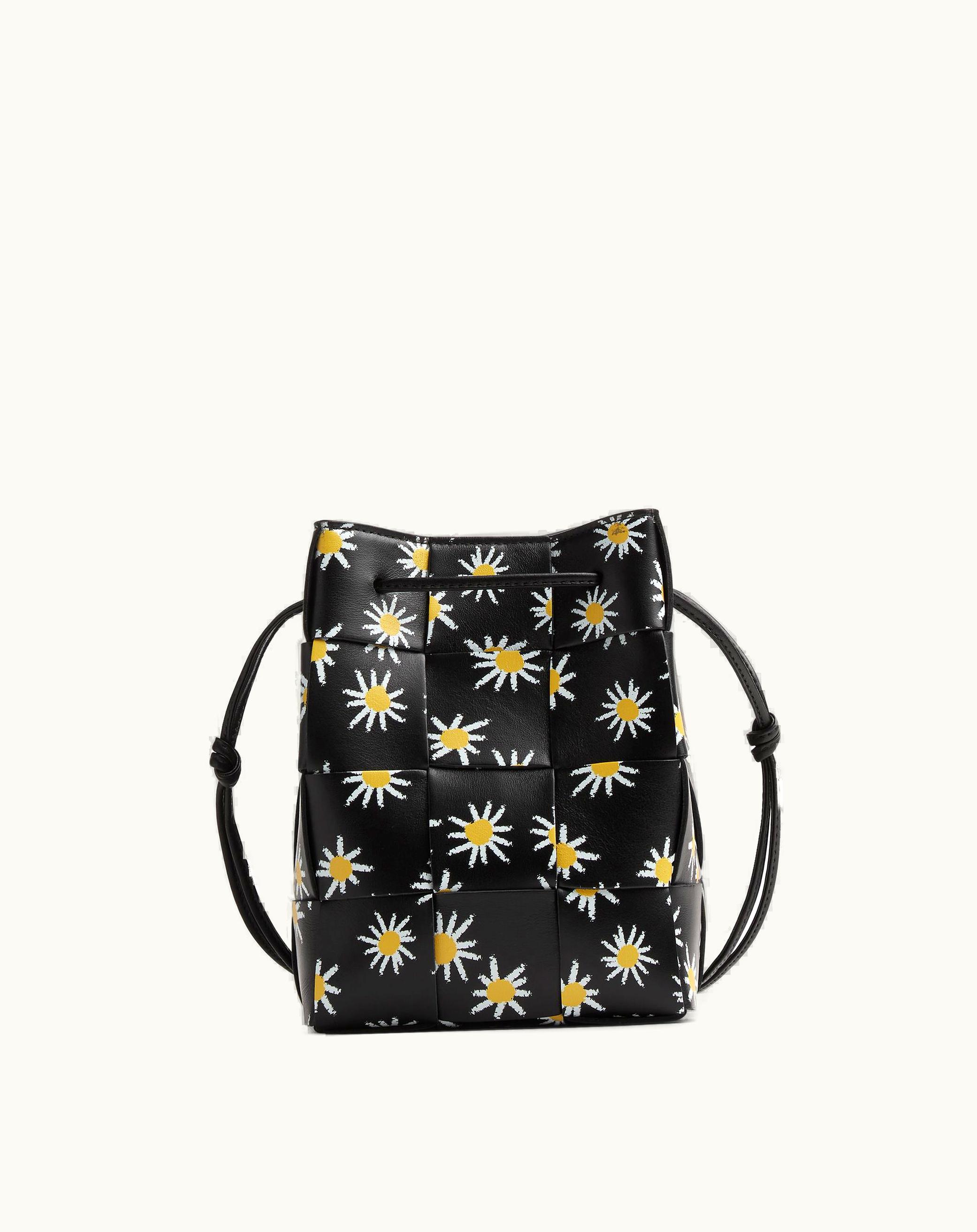 Bottega Veneta Bottega Veneta Women's Small Cassette Cross-Body Bucket In Black / White / Yellow