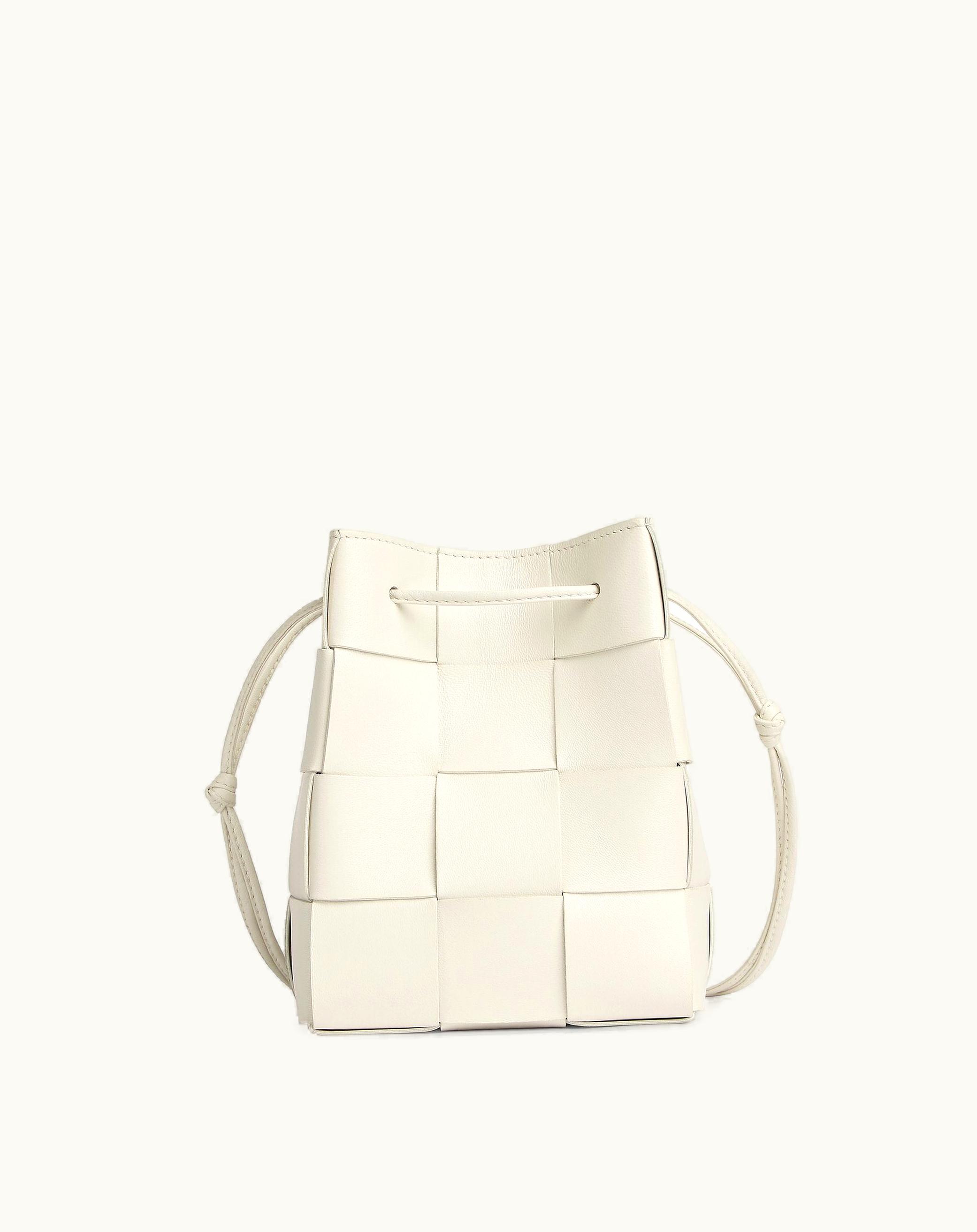 Bottega Veneta Bottega Veneta Women's Small Cassette Cross-Body Bucket In White