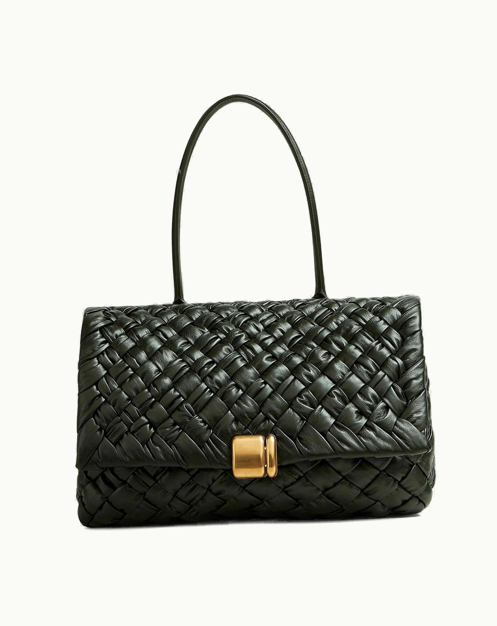 Bottega Veneta Bottega Veneta Medium Rumple Shoulder Bag In Dark Green