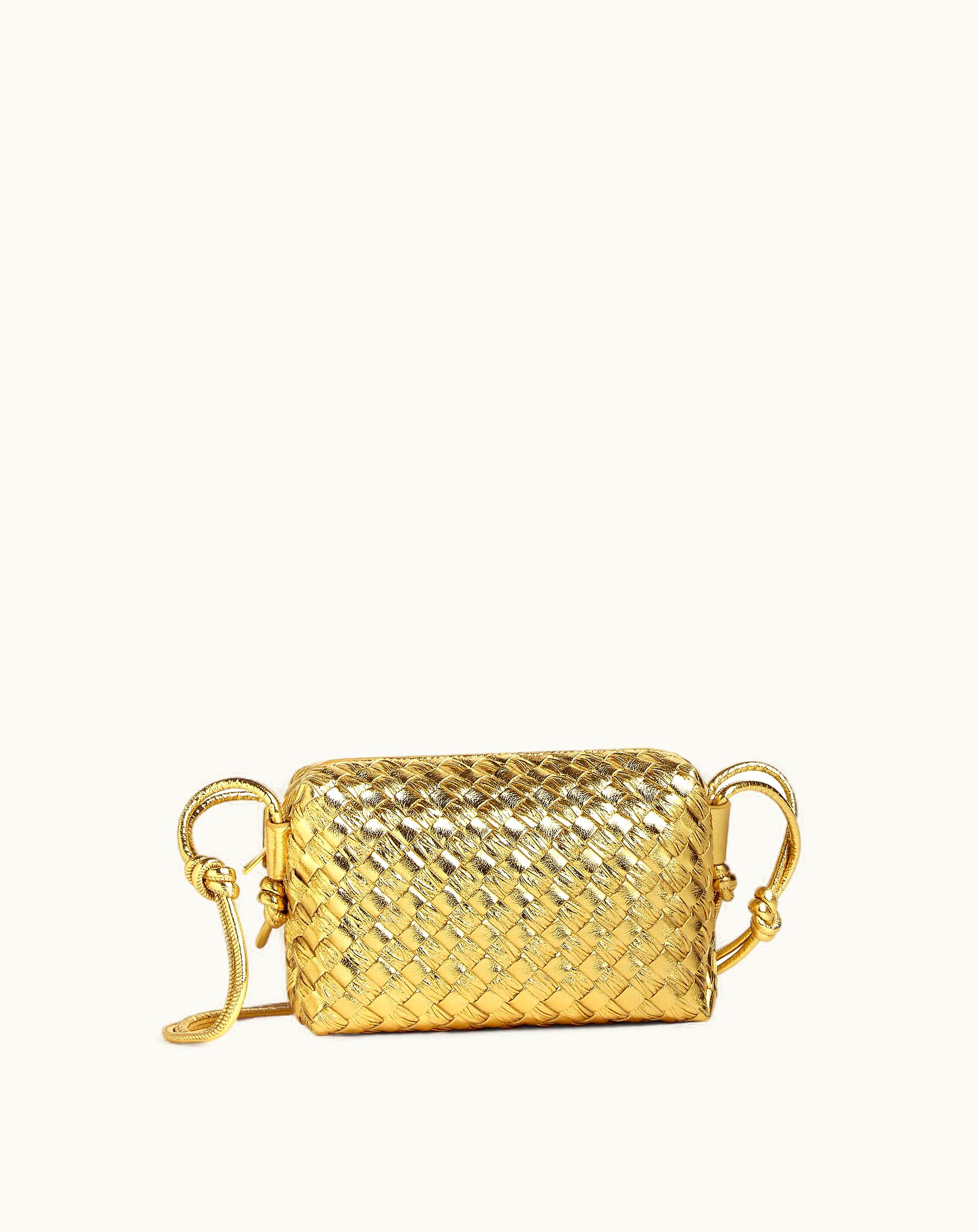 Bottega Veneta Bottega Veneta Mini Loop Camera Bag In Gold