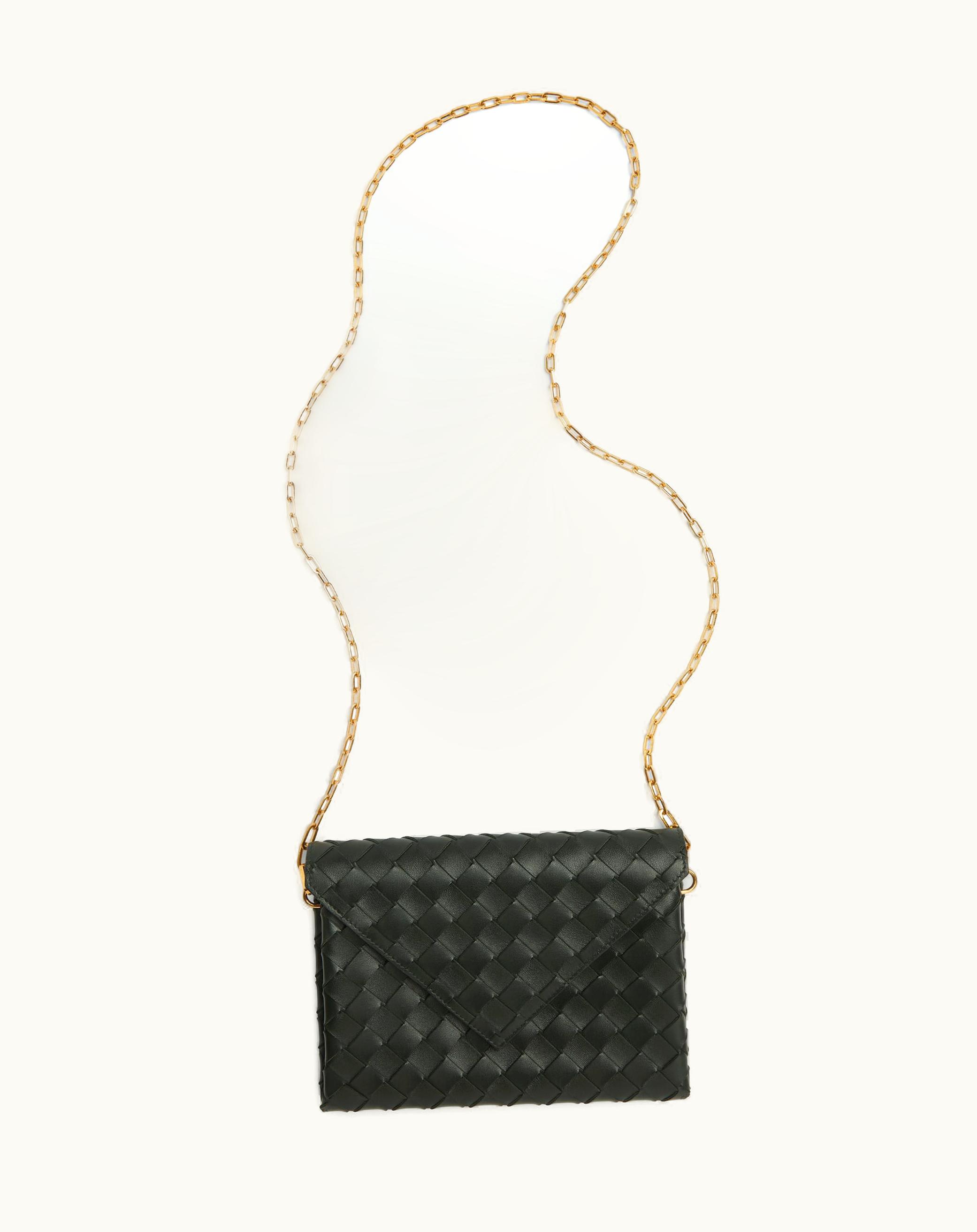 Bottega Veneta Bottega Veneta Women's Origami Envelope Pouch On Chain In Dark Green