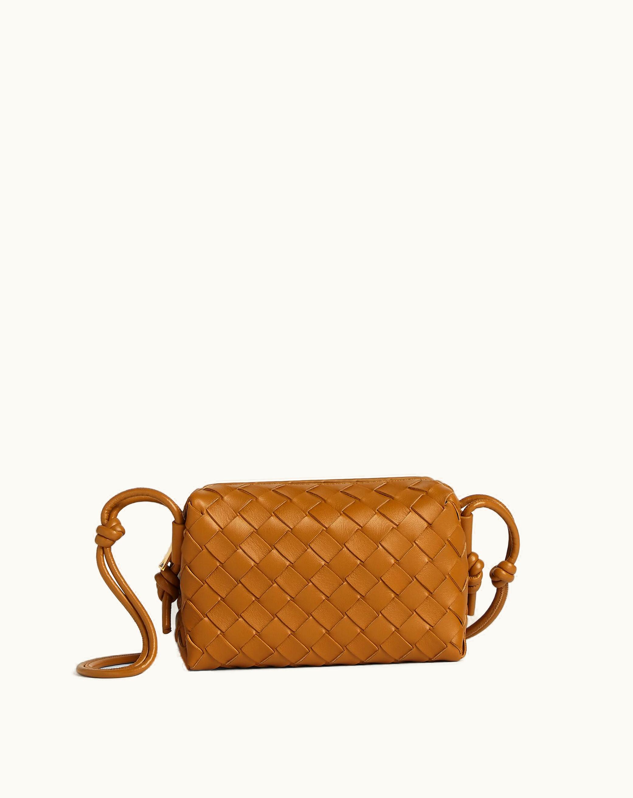 Bottega Veneta Mini Loop Camera Bag In Camel
