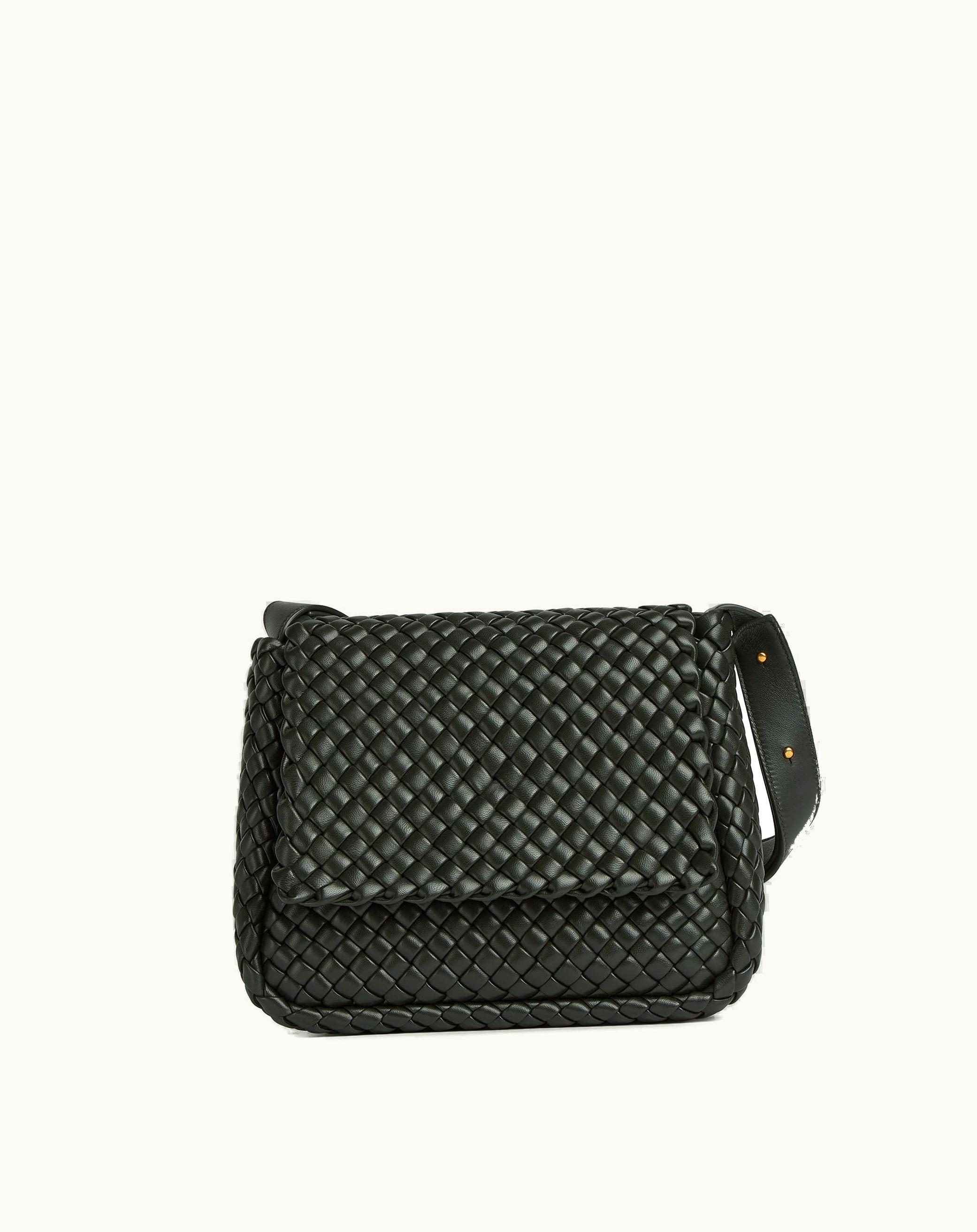 Bottega Veneta Small Cobble Shoulder Bag In Dark Green