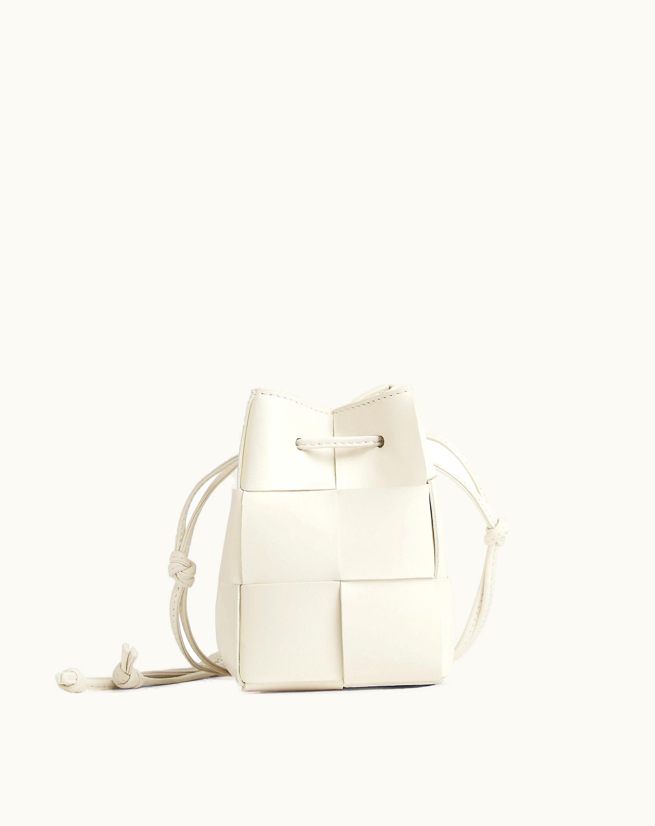 Bottega Veneta Women's Mini Cassette Bucket Bag In White