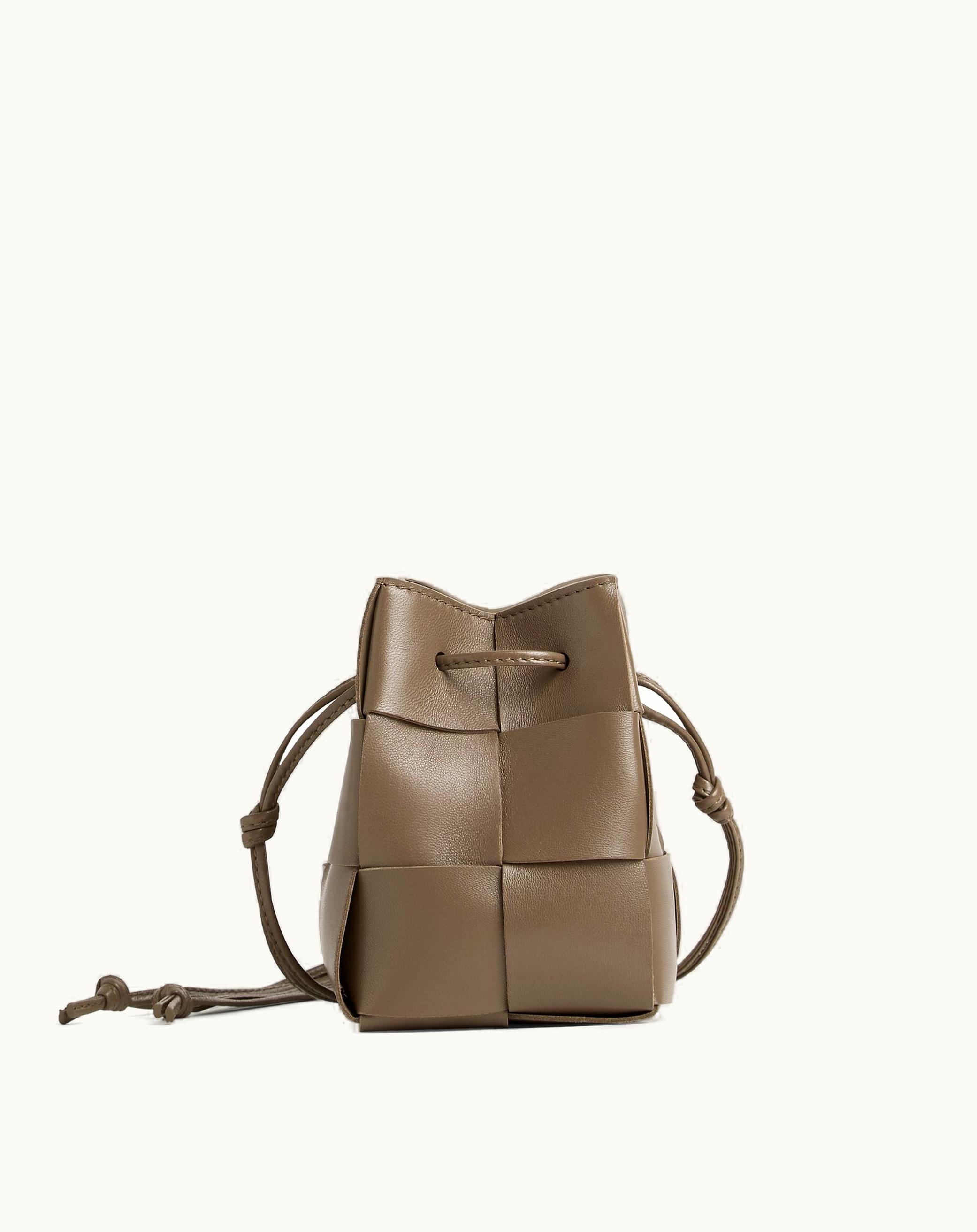 Bottega Veneta Women's Mini Cassette Bucket Bag In Taupe Grey