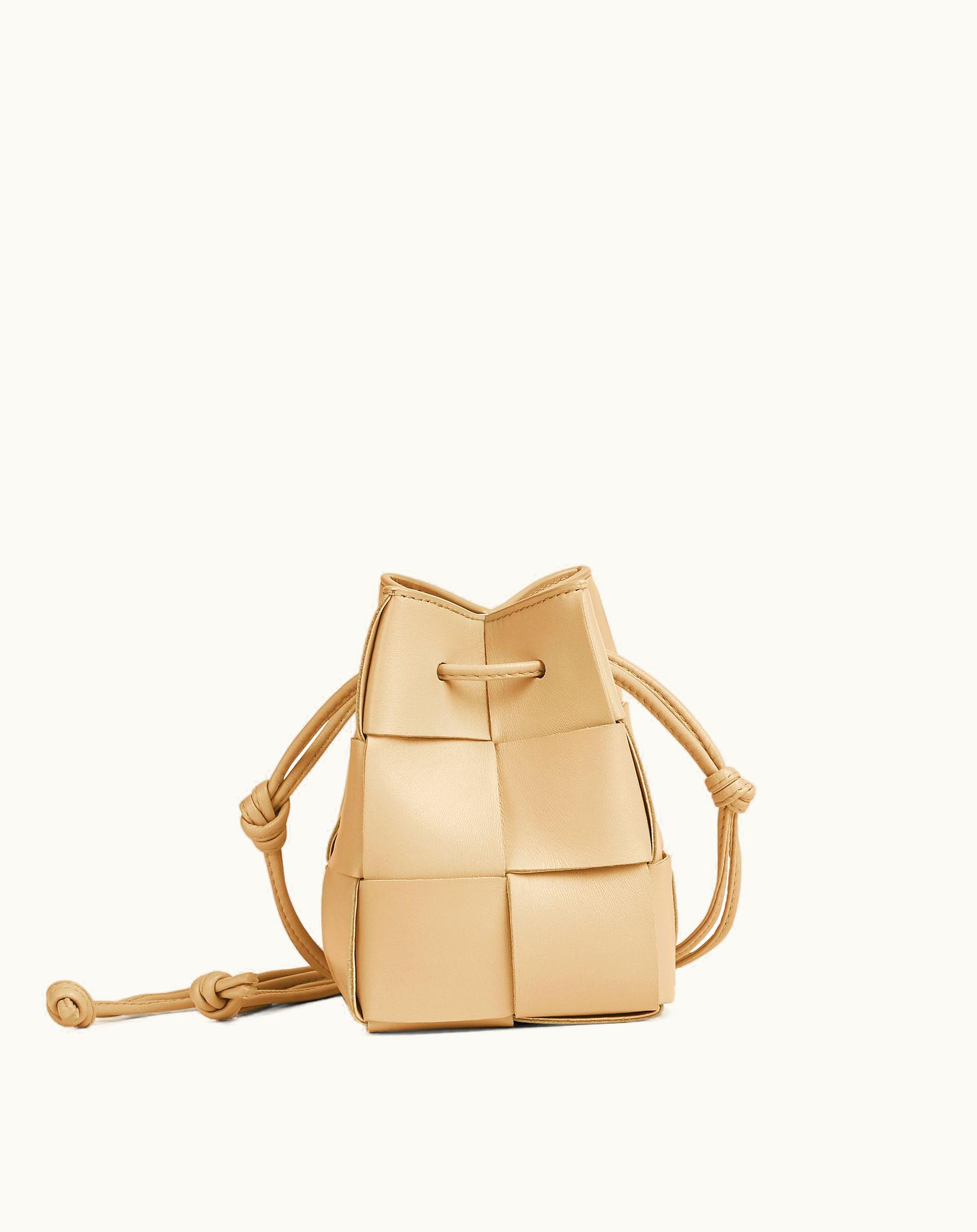 Bottega Veneta Mini Cassette Bucket Bag In Porridge