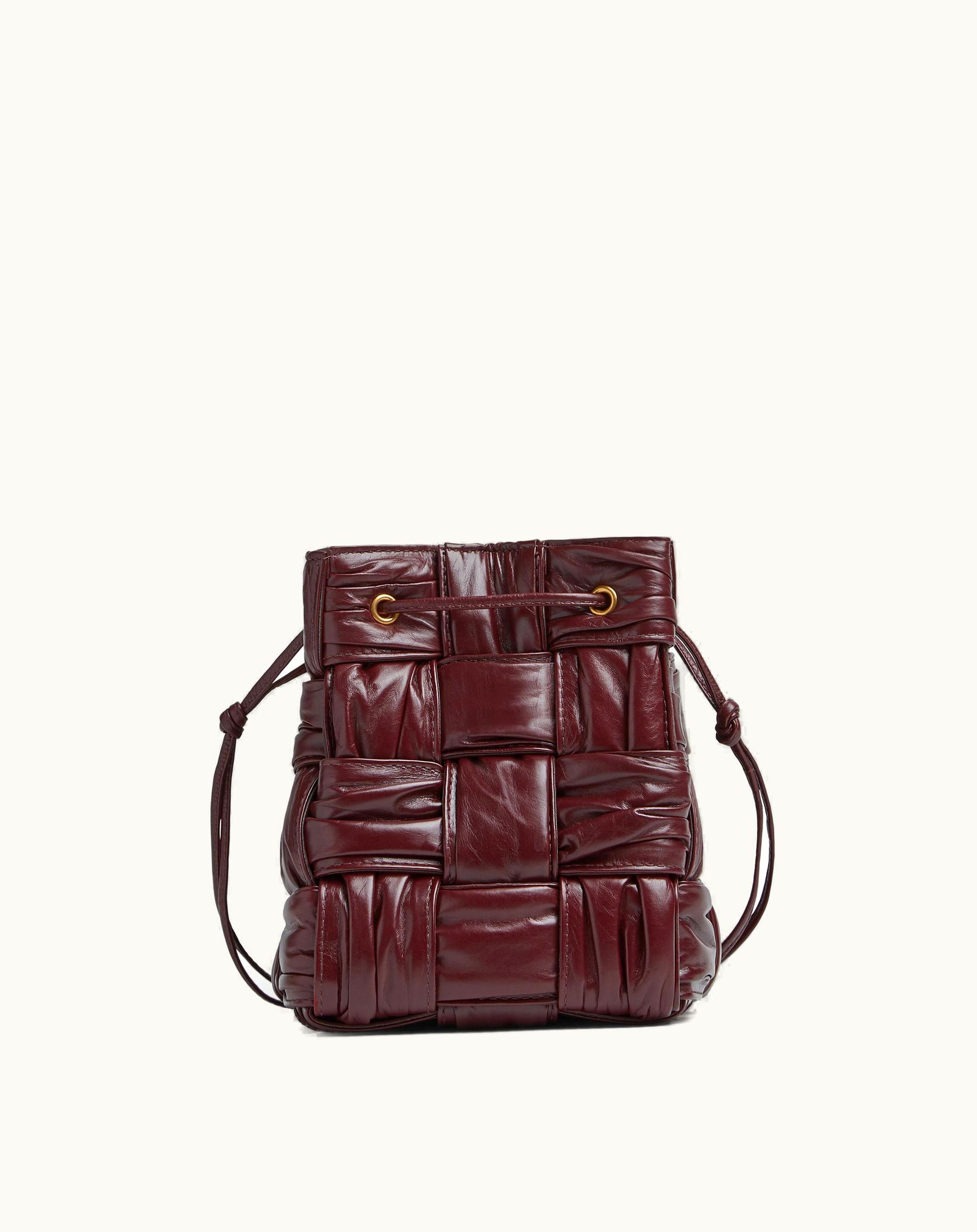Bottega Veneta Small Cassette Cross-Body Bucket In Barolo