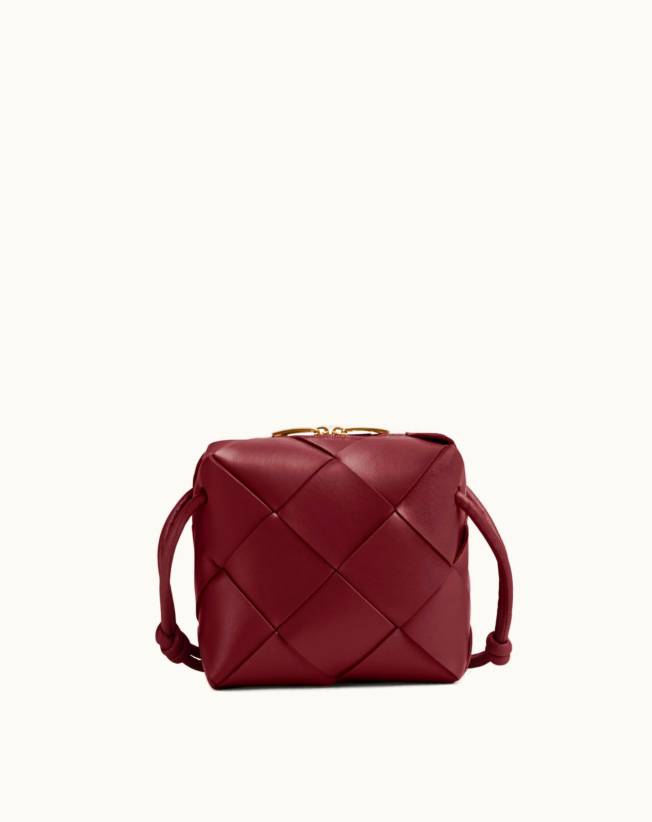 Bottega Veneta Mini Cassette Camera Bag In Bordeaux