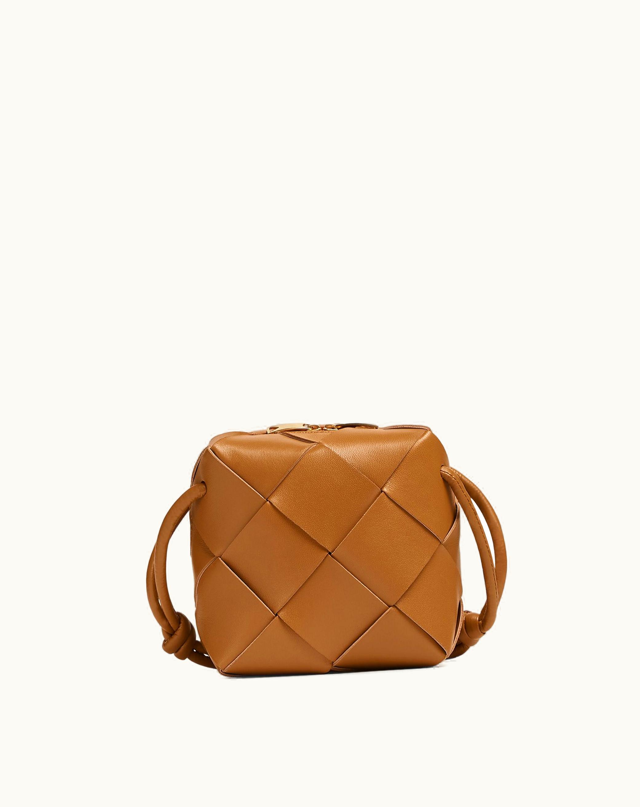 Bottega Veneta Mini Cassette Camera Bag In Camel