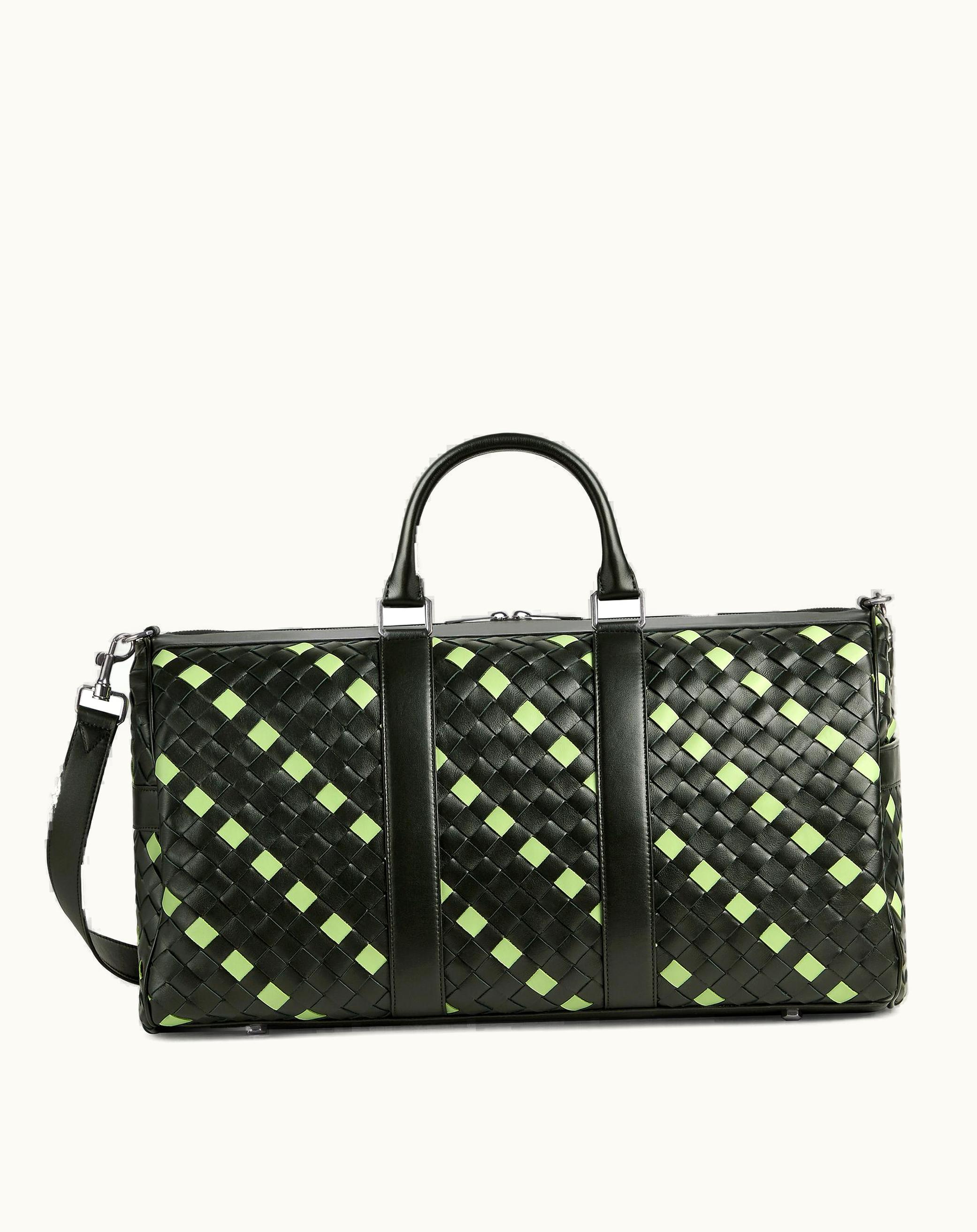 Bottega Veneta Bottega Veneta Men's Medium Intrecciato Duffle In Dark Green / Fennel