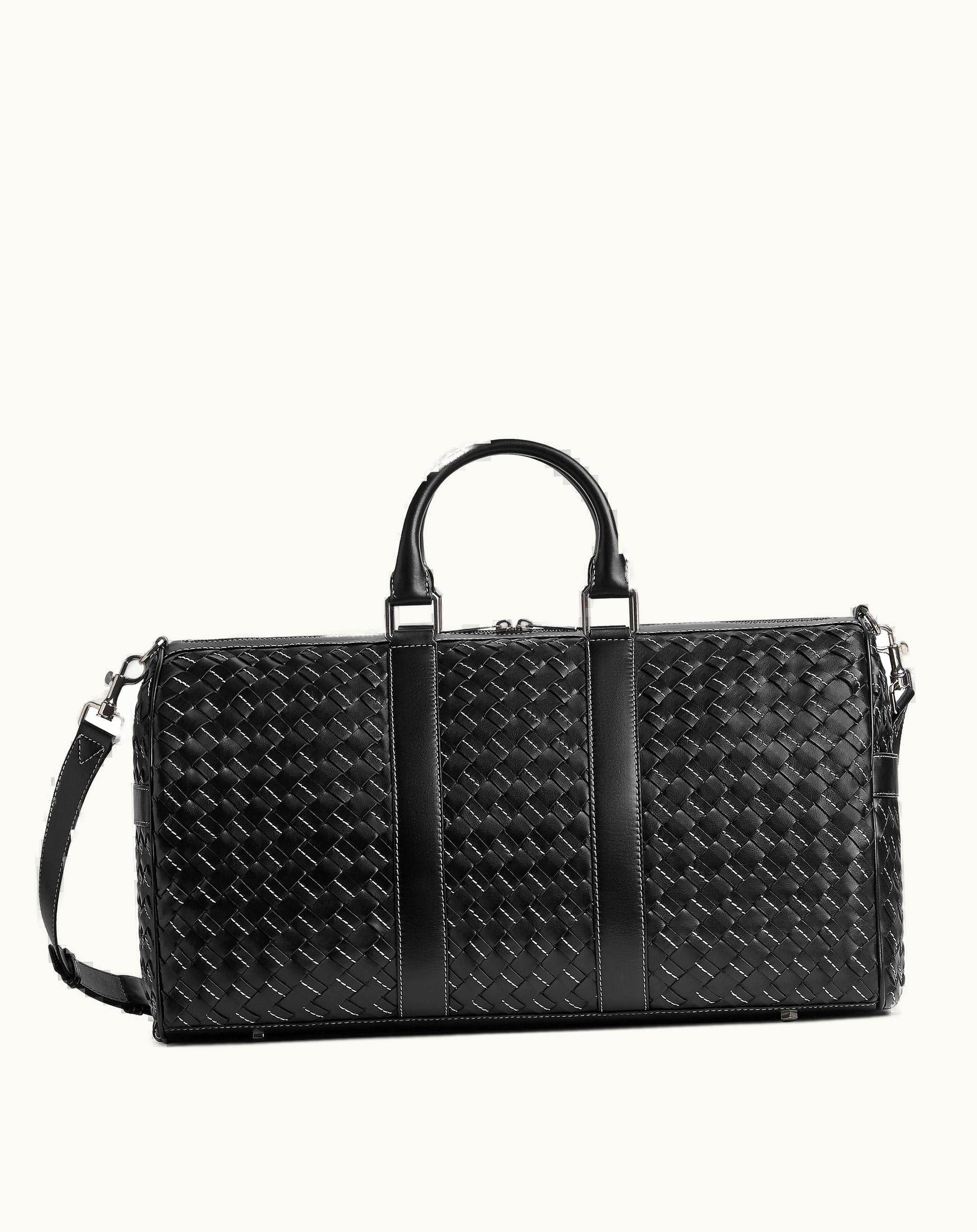 Bottega Veneta Bottega Veneta Men's Medium Intrecciato Duffle In Black / Natural