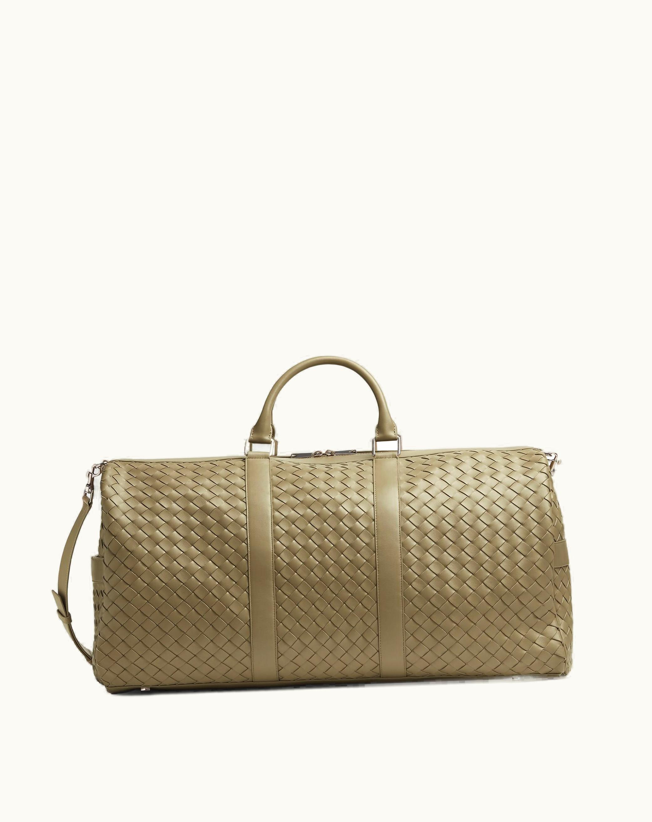 Bottega Veneta Bottega Veneta Men's Large Intrecciato Duffle In Taupe
