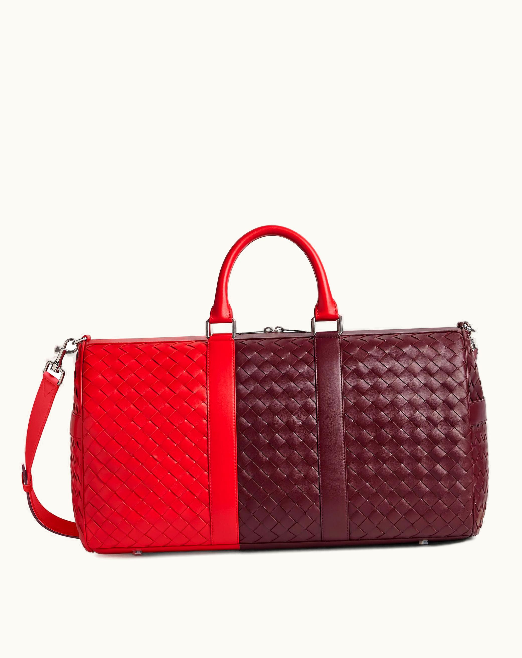 Bottega Veneta Bottega Veneta Men's Medium Intrecciato Duffle In Barolo / Redstone