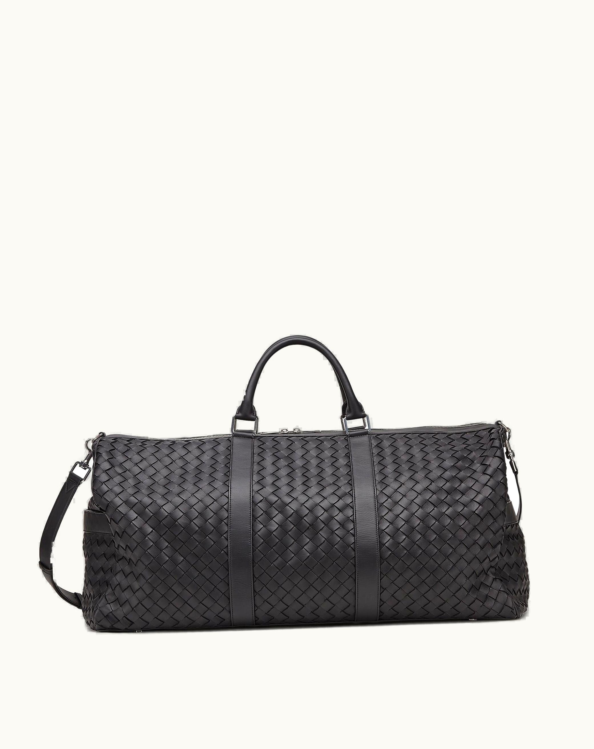 Bottega Veneta Bottega Veneta Men's Large Intrecciato Duffle In Black