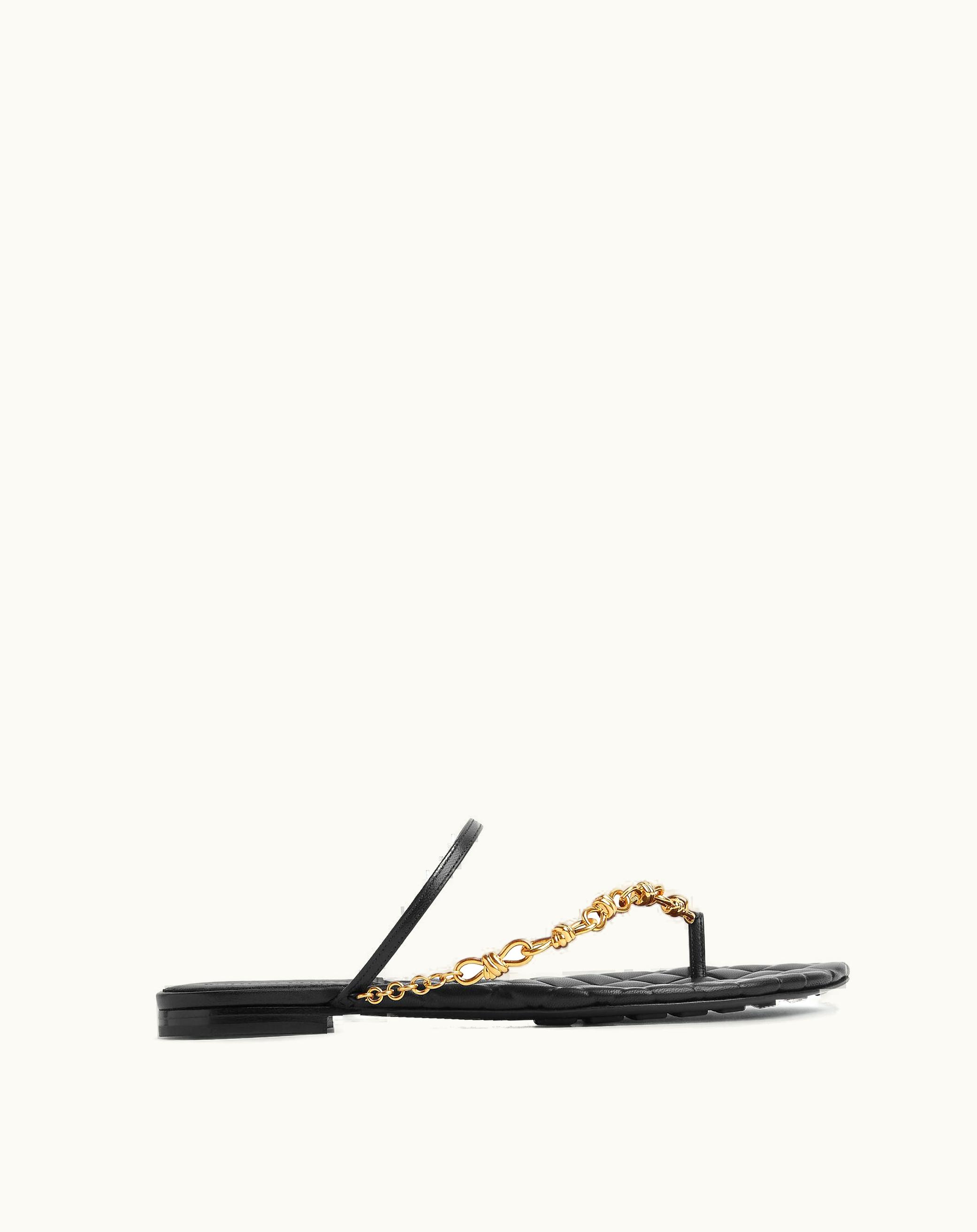 Bottega Veneta Bottega Veneta Women's Leaf Flat Sandal In Black