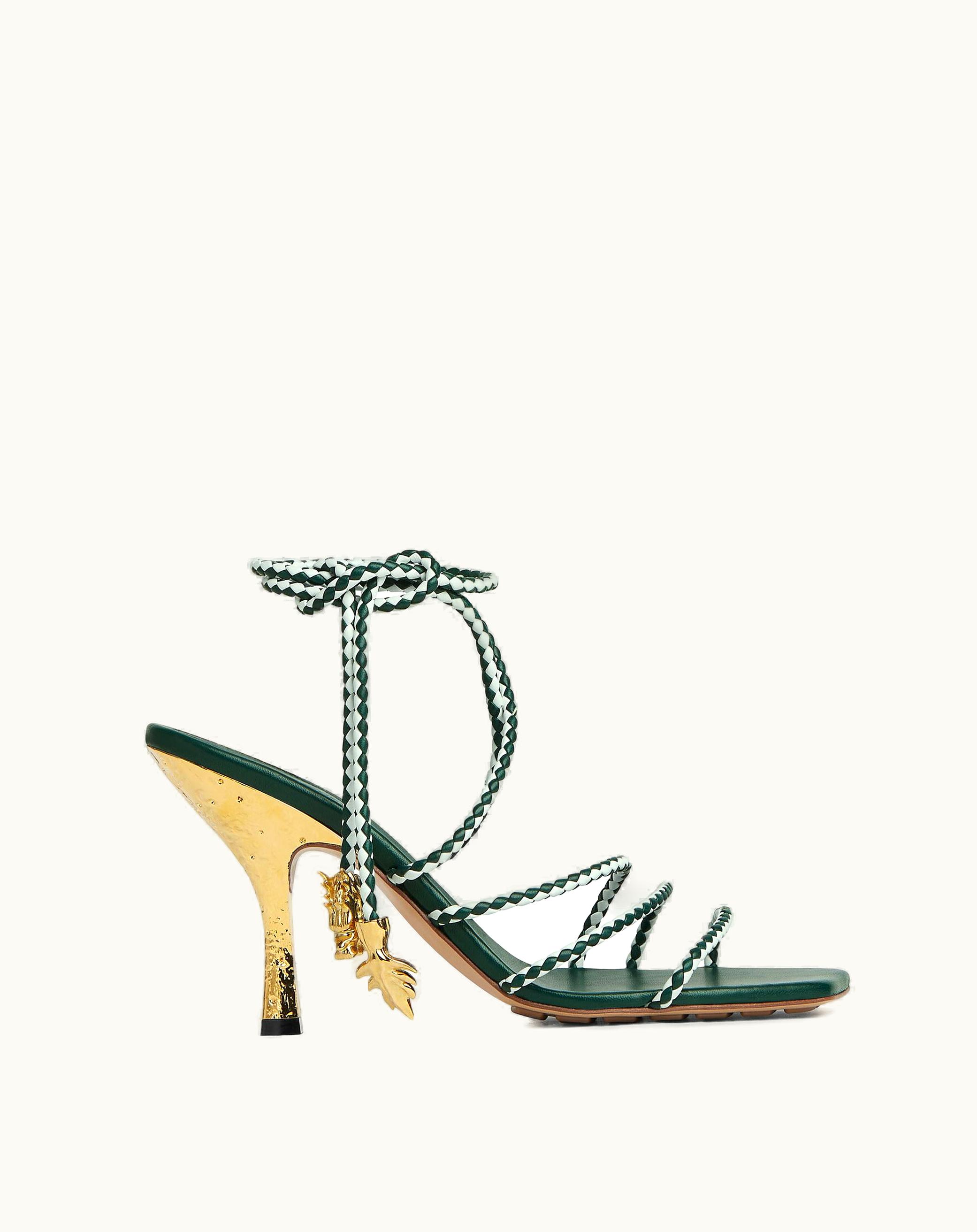 Bottega Veneta Bottega Veneta Women's Adam Sandal In Emerald Green / Glacier