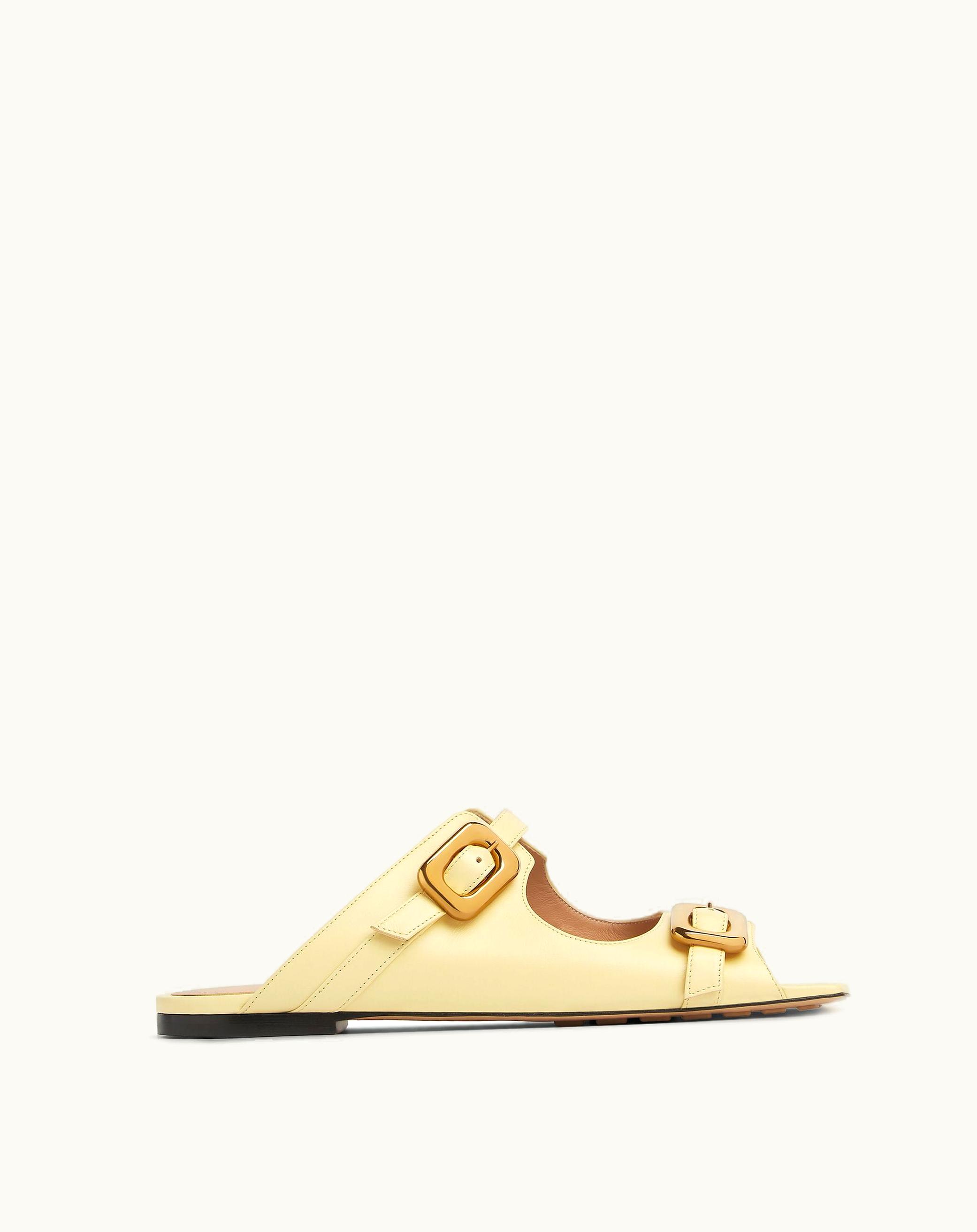 Bottega Veneta Bottega Veneta Women's Stretch Buckle Flat Mule In Moon Beam