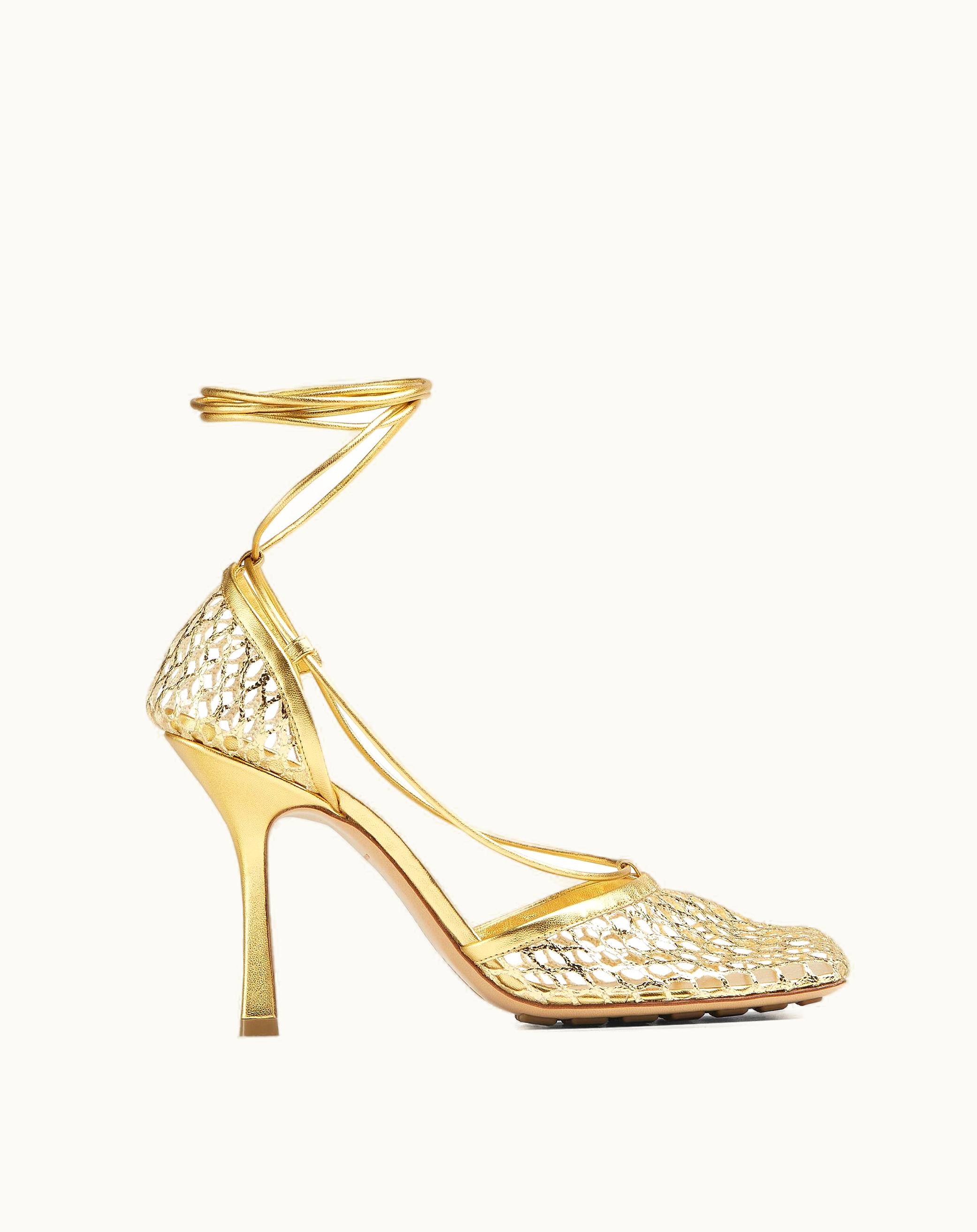 Bottega Veneta Bottega Veneta Women's Stretch Lace-Up Sandal In Gold