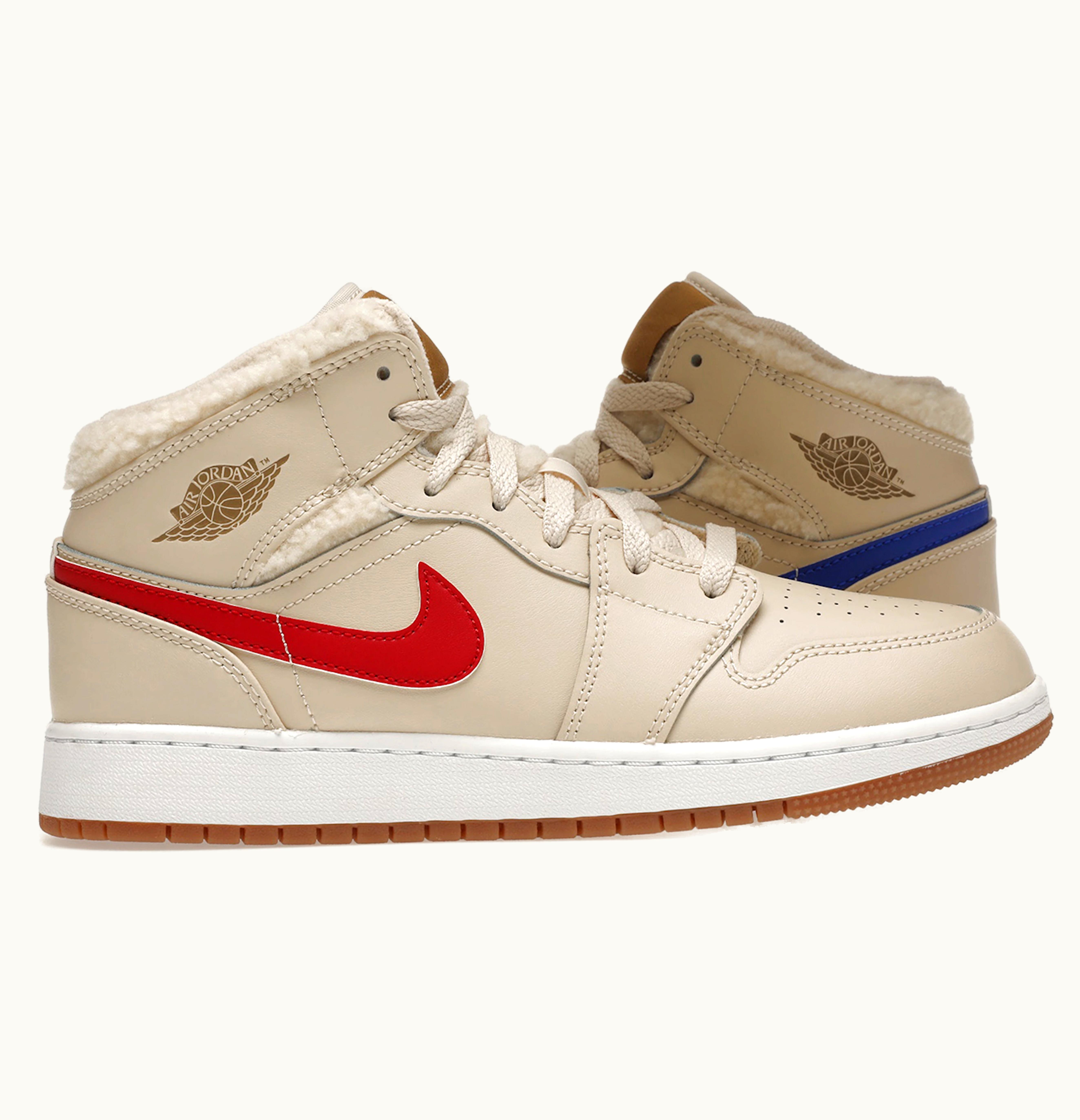 Jordan Air Jordan 1 Mid Fleece Pearl White GS