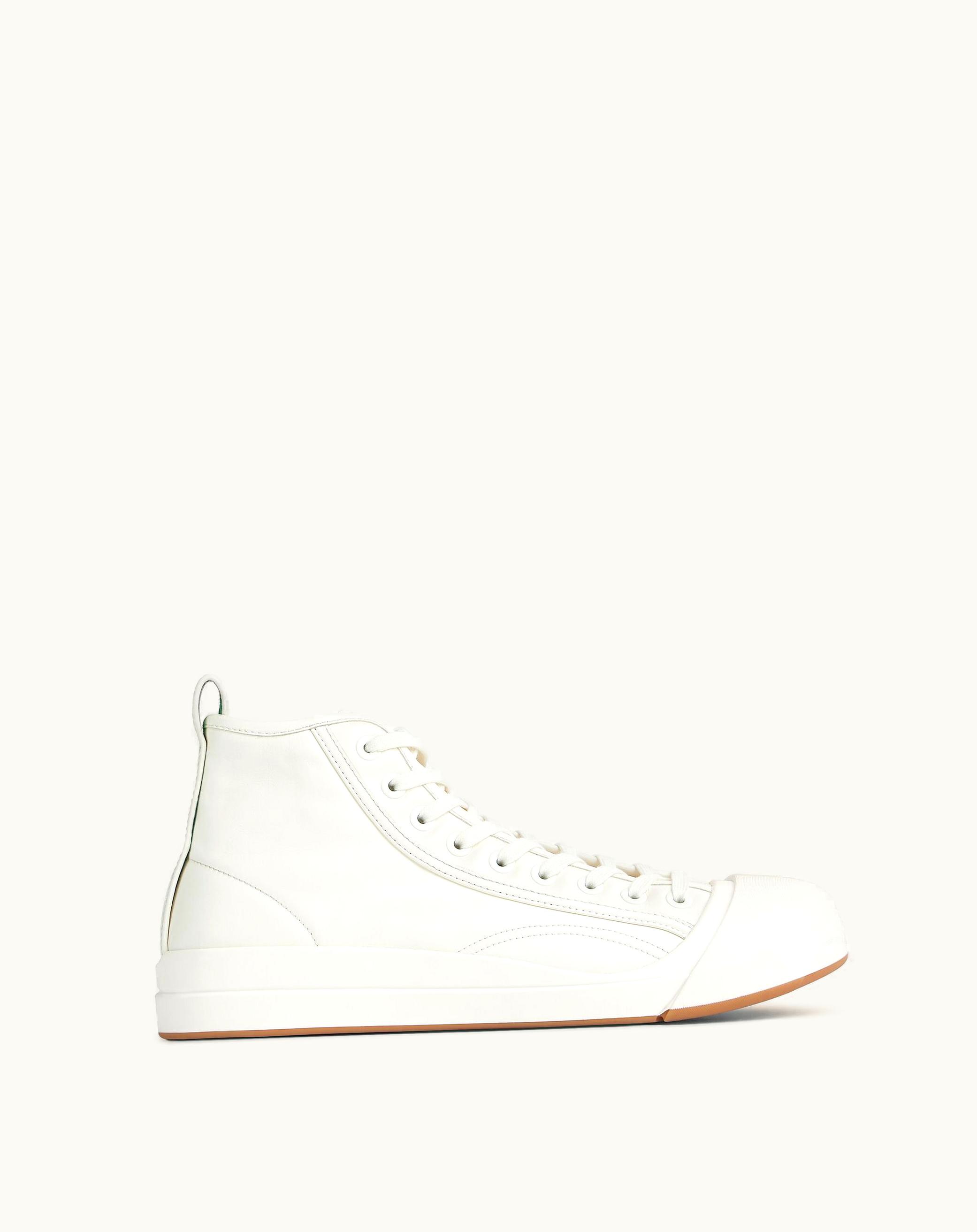 Bottega Veneta Bottega Veneta Women's Vulcan Leather Sneaker In Optic White Optic white