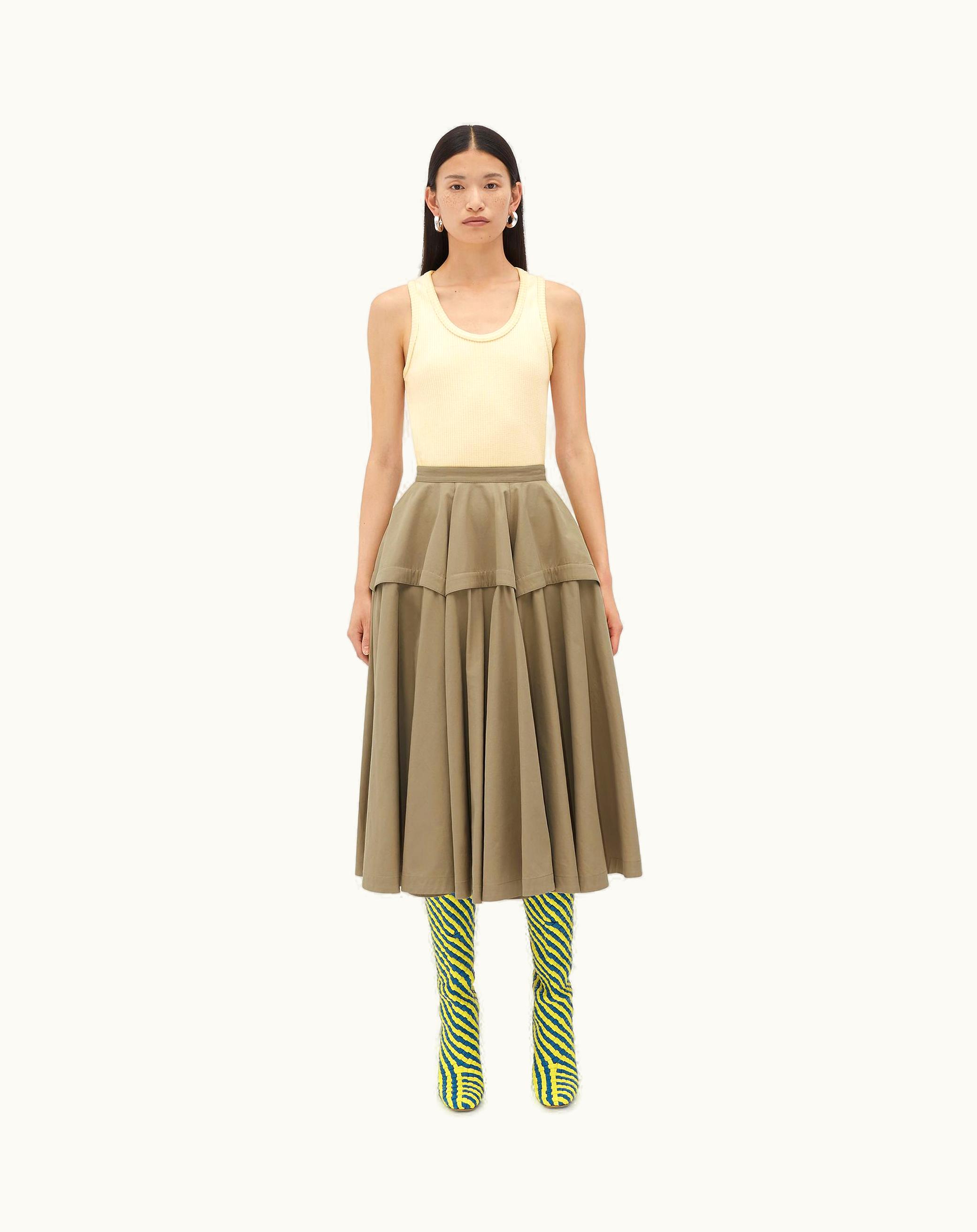 Bottega Veneta Bottega Veneta Women's Compact Cotton Skirt In Sand