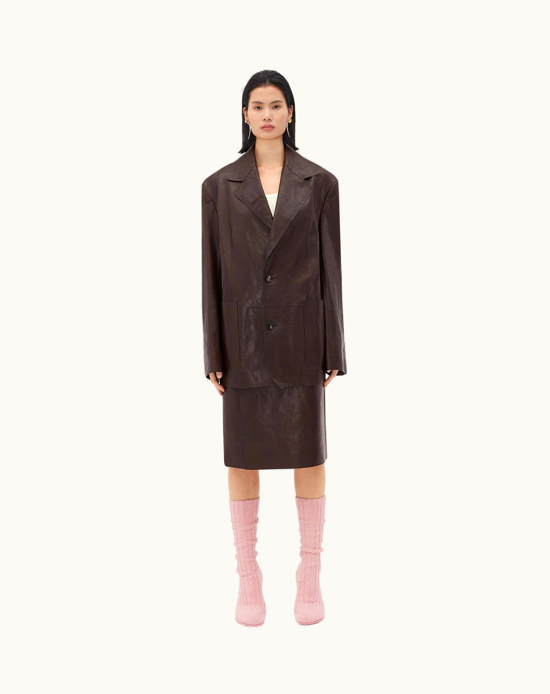 Bottega Veneta Bottega Veneta Women's Nappa Leather Jacket In Burnt Umber