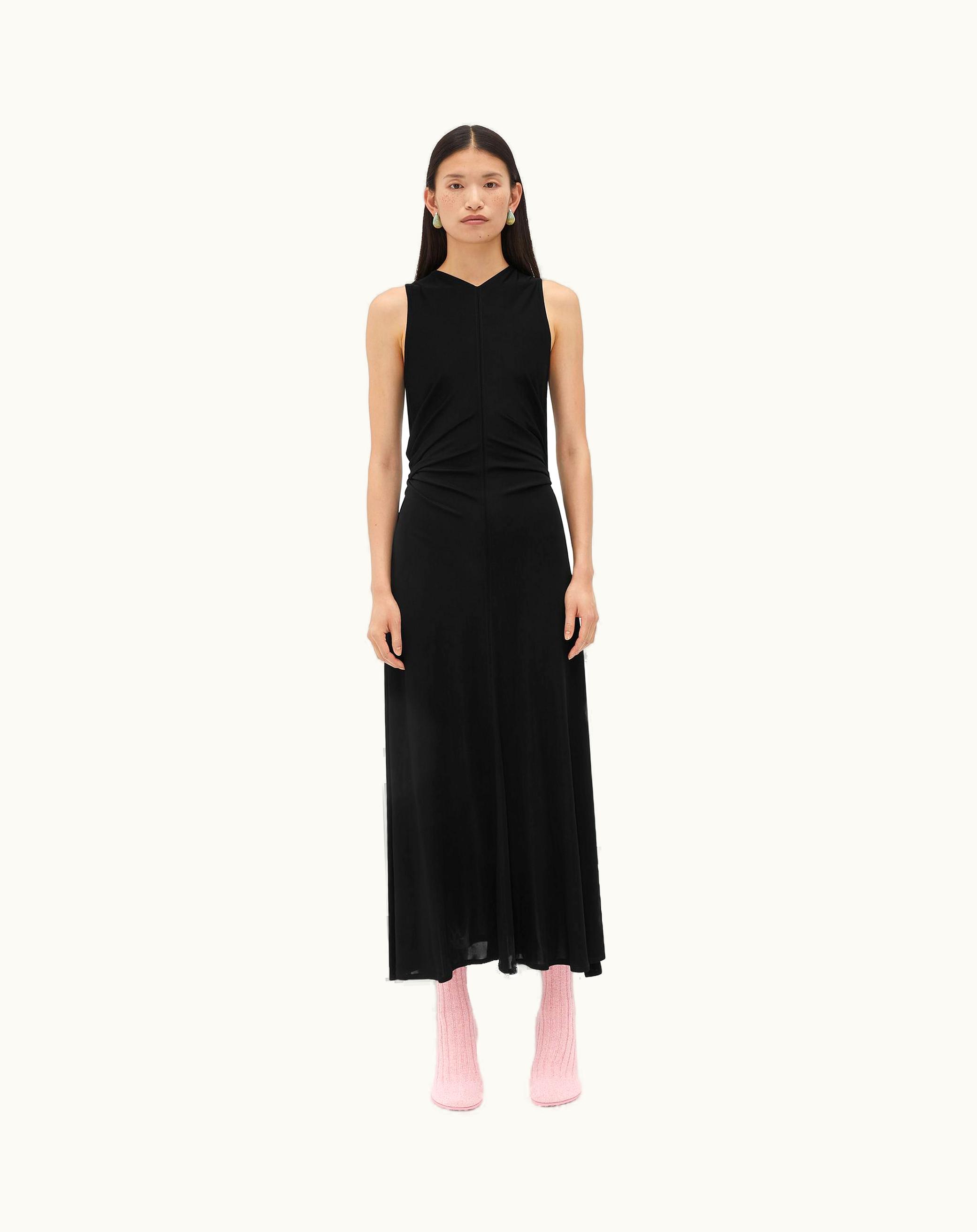 Bottega Veneta Bottega Veneta Women's Viscose Jersey Long Dress With Knot Ring In Black