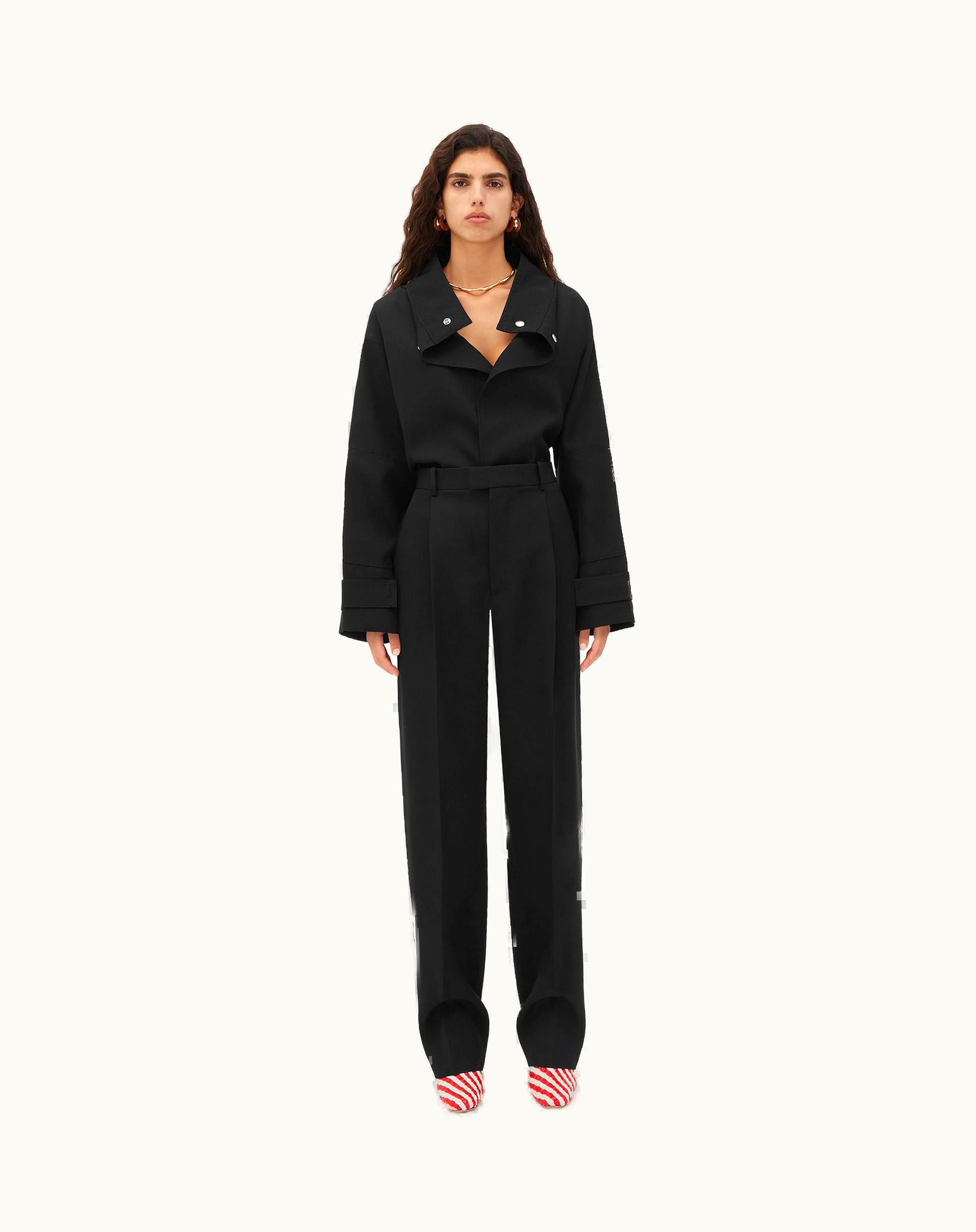 Bottega Veneta Bottega Veneta Women's Pleated Wool Twill Trousers In Black