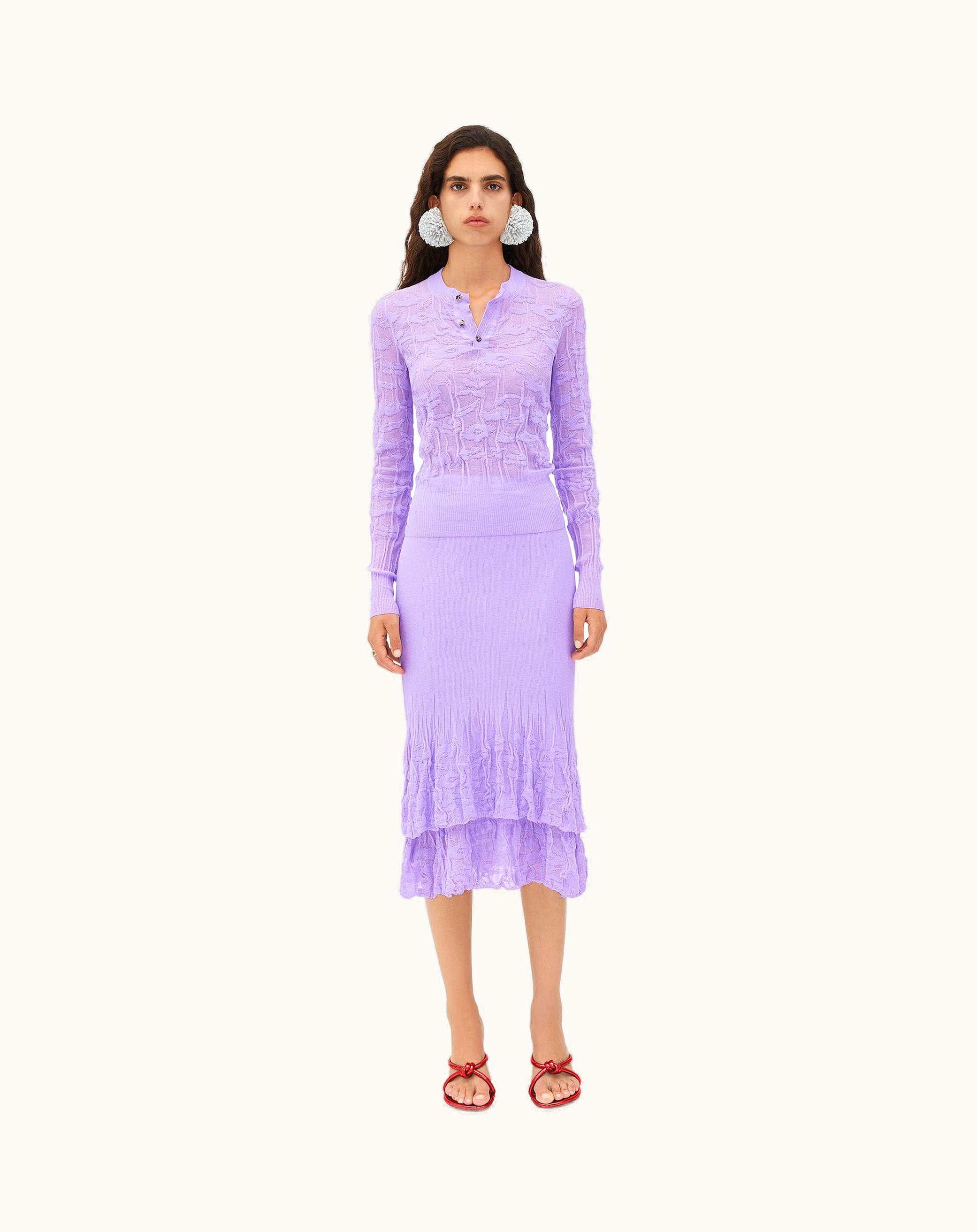 Bottega Veneta Bottega Veneta Women's Cotton Flowers Jumper In Amethyst