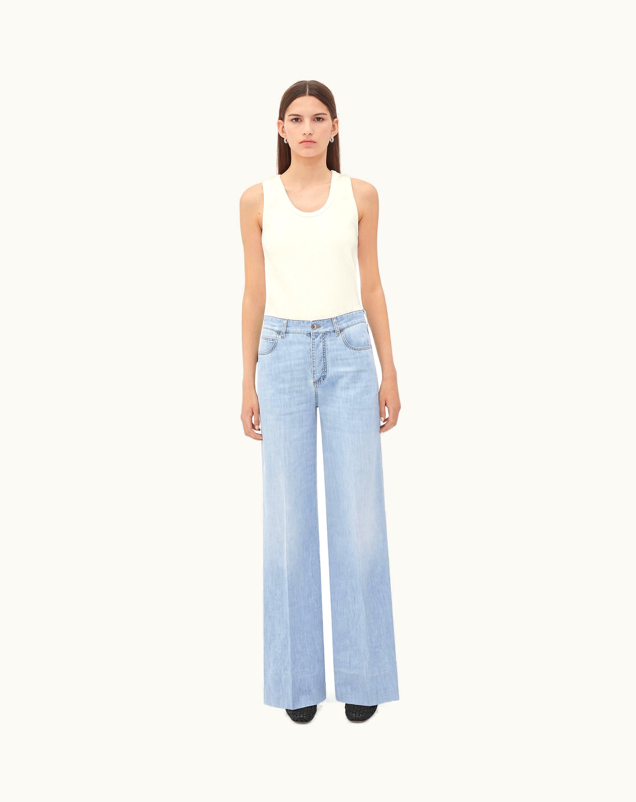 Bottega Veneta Bottega Veneta Women's Light Bleached Wide Leg Denim In Light Bleach