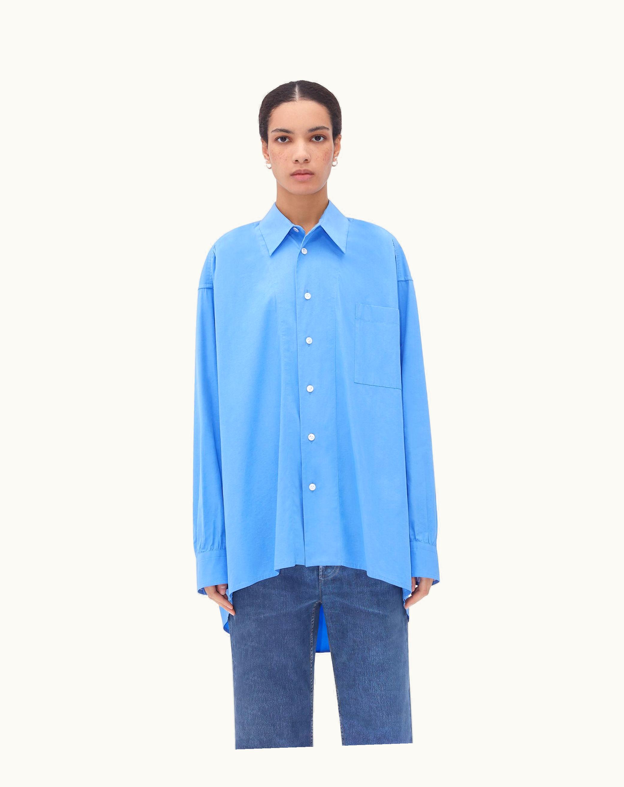 Bottega Veneta Bottega Veneta Women's Compact Cotton Shirt In Admiral